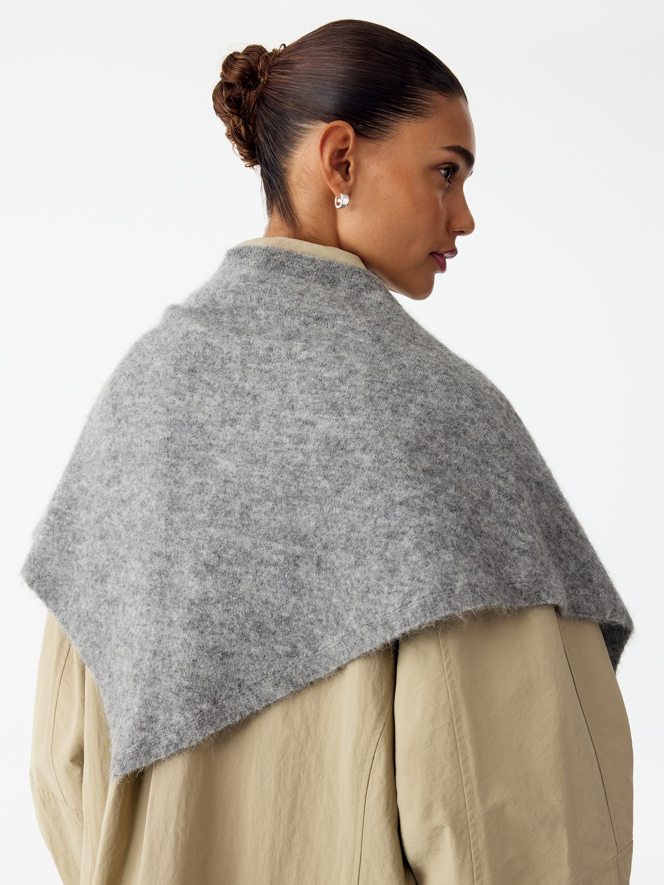 Alpaca-Wool Blend Scarf-Grey-21077