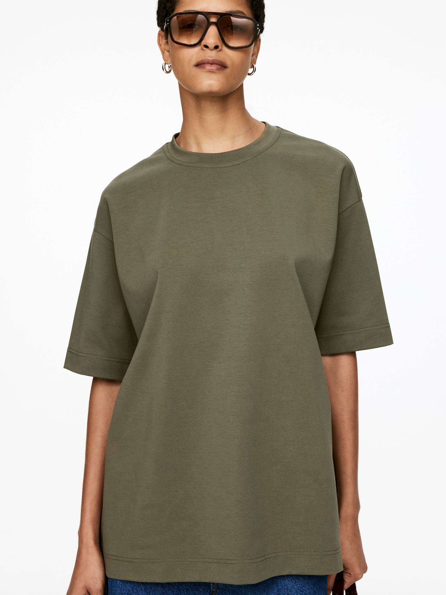 T-shirt interlock OPAL - Vert kaki/Blanc/Bordeaux - 3