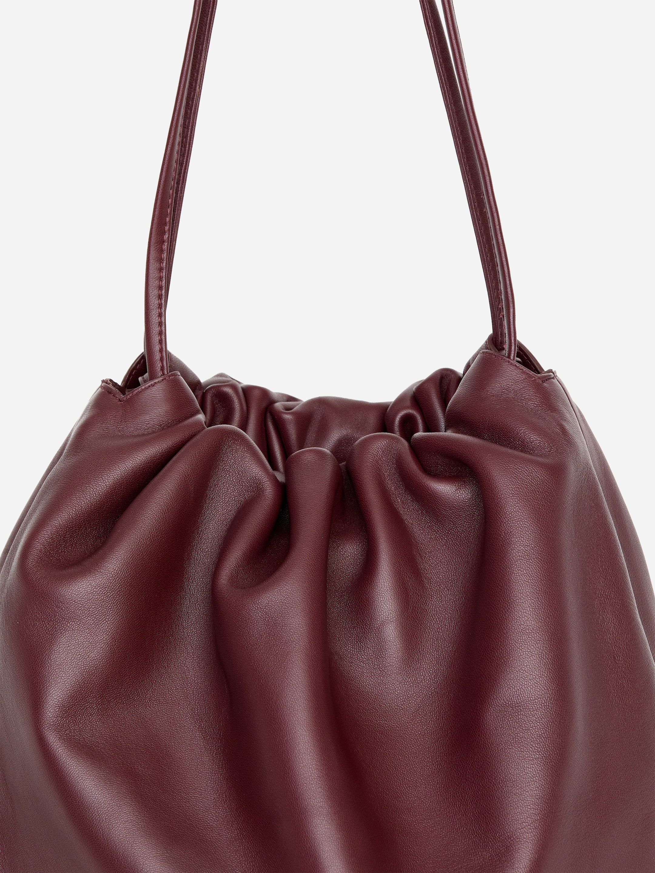 Sac cabas froncé en cuir - Rouge foncé - women - StillMedia/DescriptiveDetail - 1
