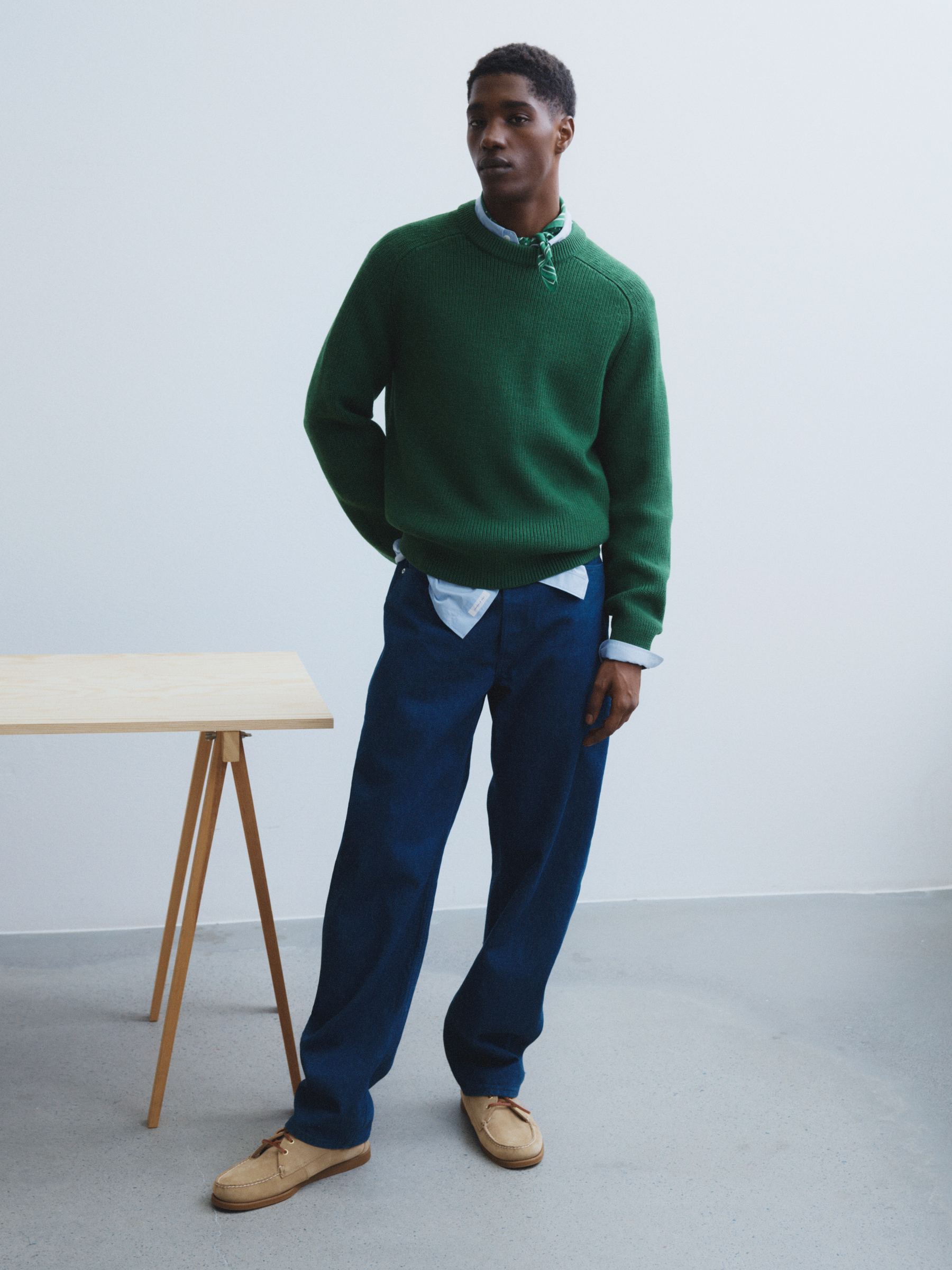 Relaxed Wool Jumper - Dark Green - Relaxed fit - Men - StillMedia/Environmental - 1