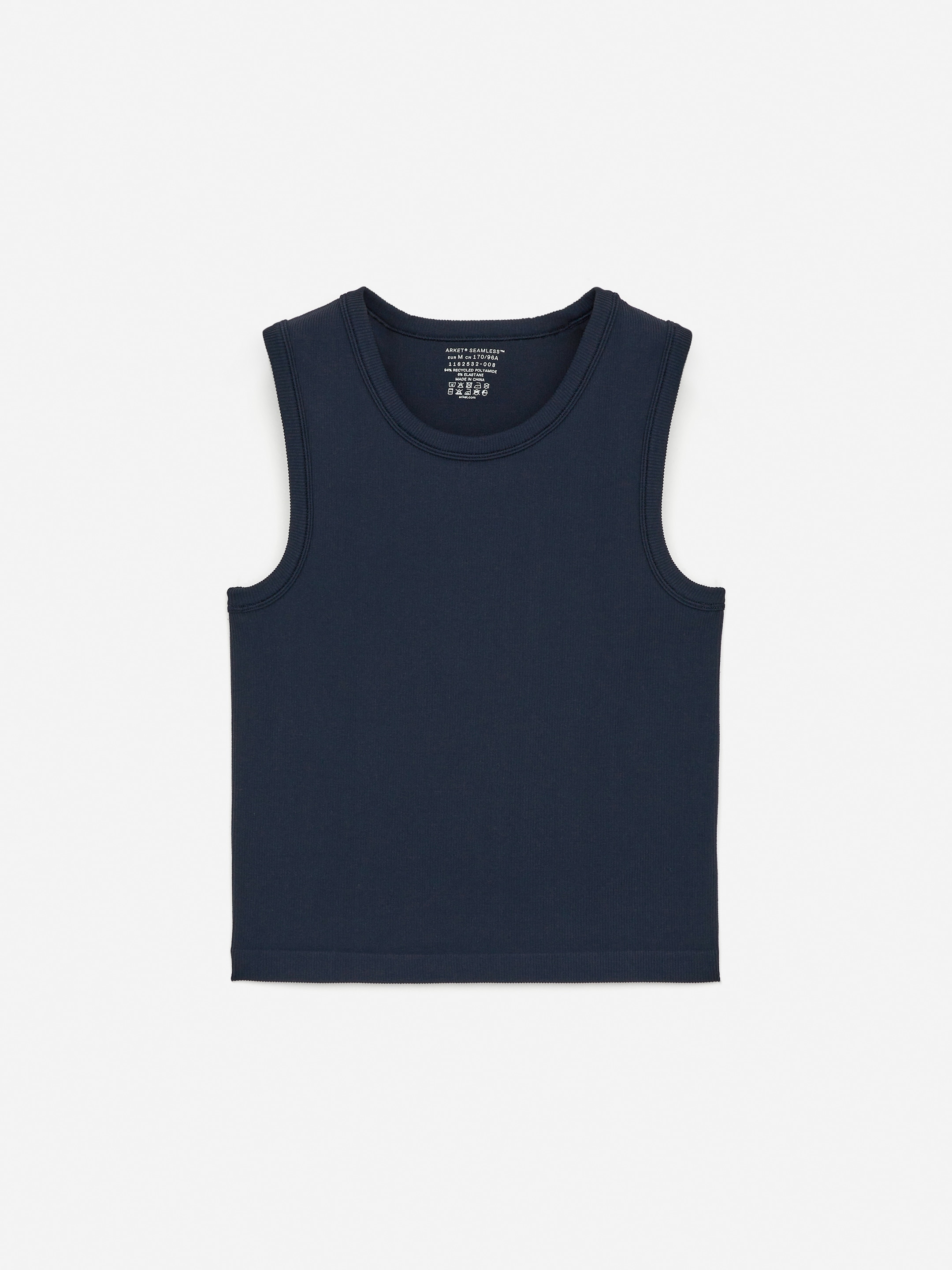 Nahtloses, geripptes Tanktop-#40424E-14677