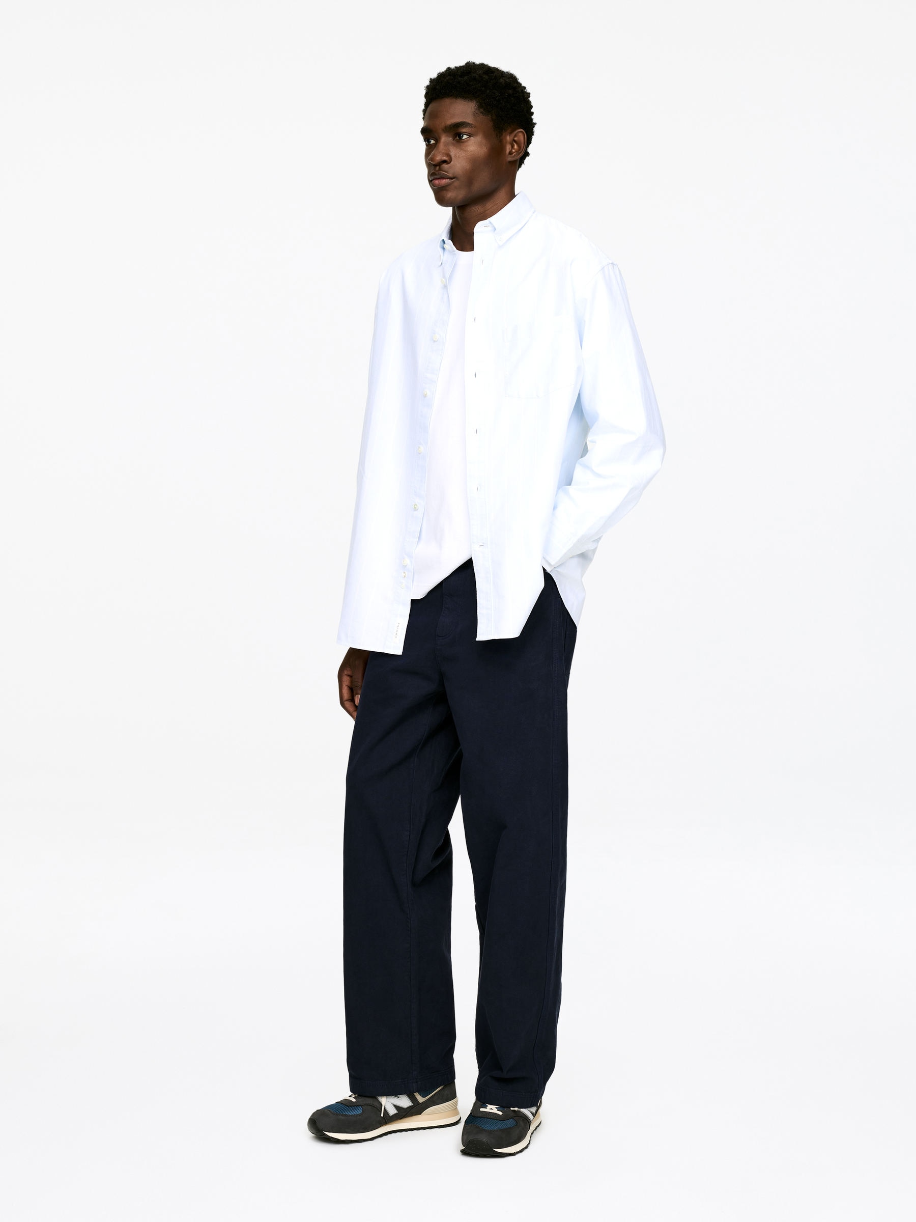 Relaxed Canvas Trousers - Dark Blue - Relaxed fit - Men - StillMedia/Lookbook - 1