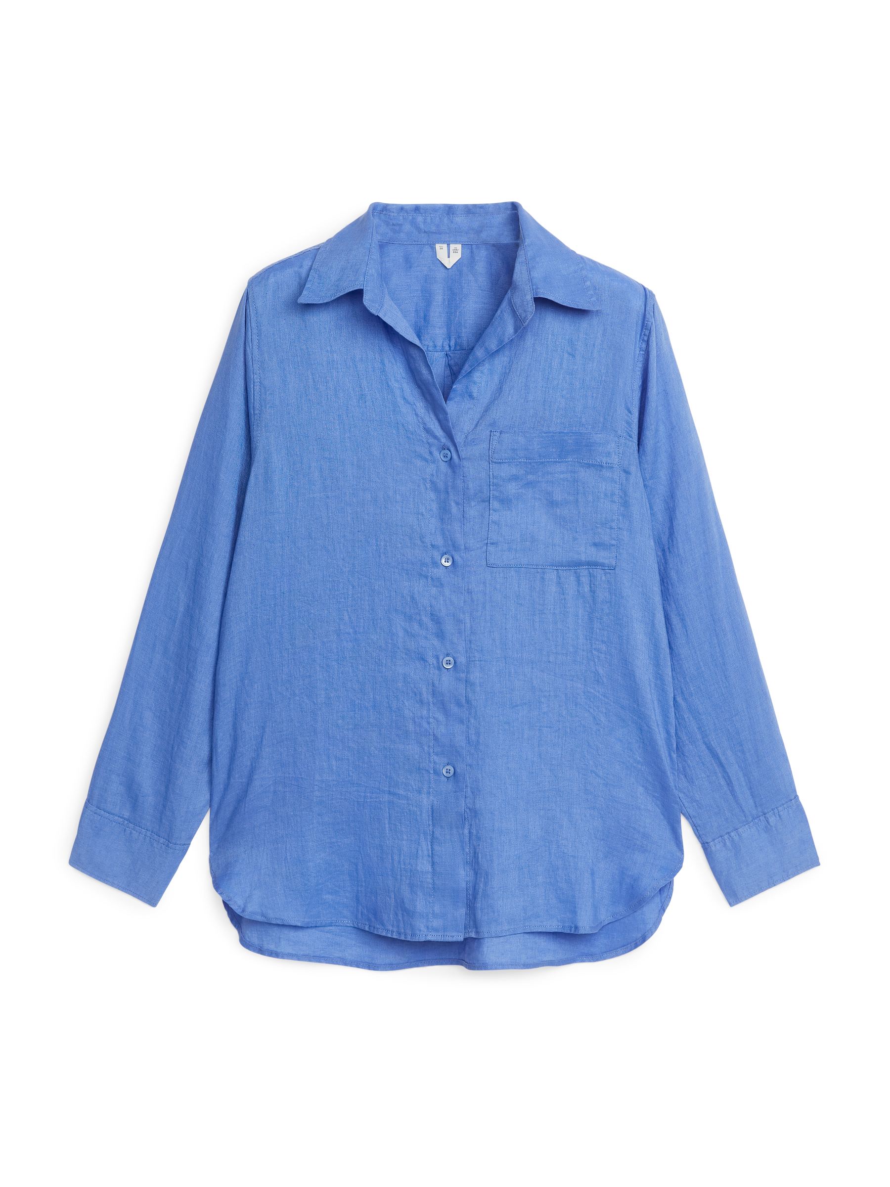 Linen Shirt - Mid Blue - Loose fit - Women - StillMedia/DescriptiveStillLife - 1