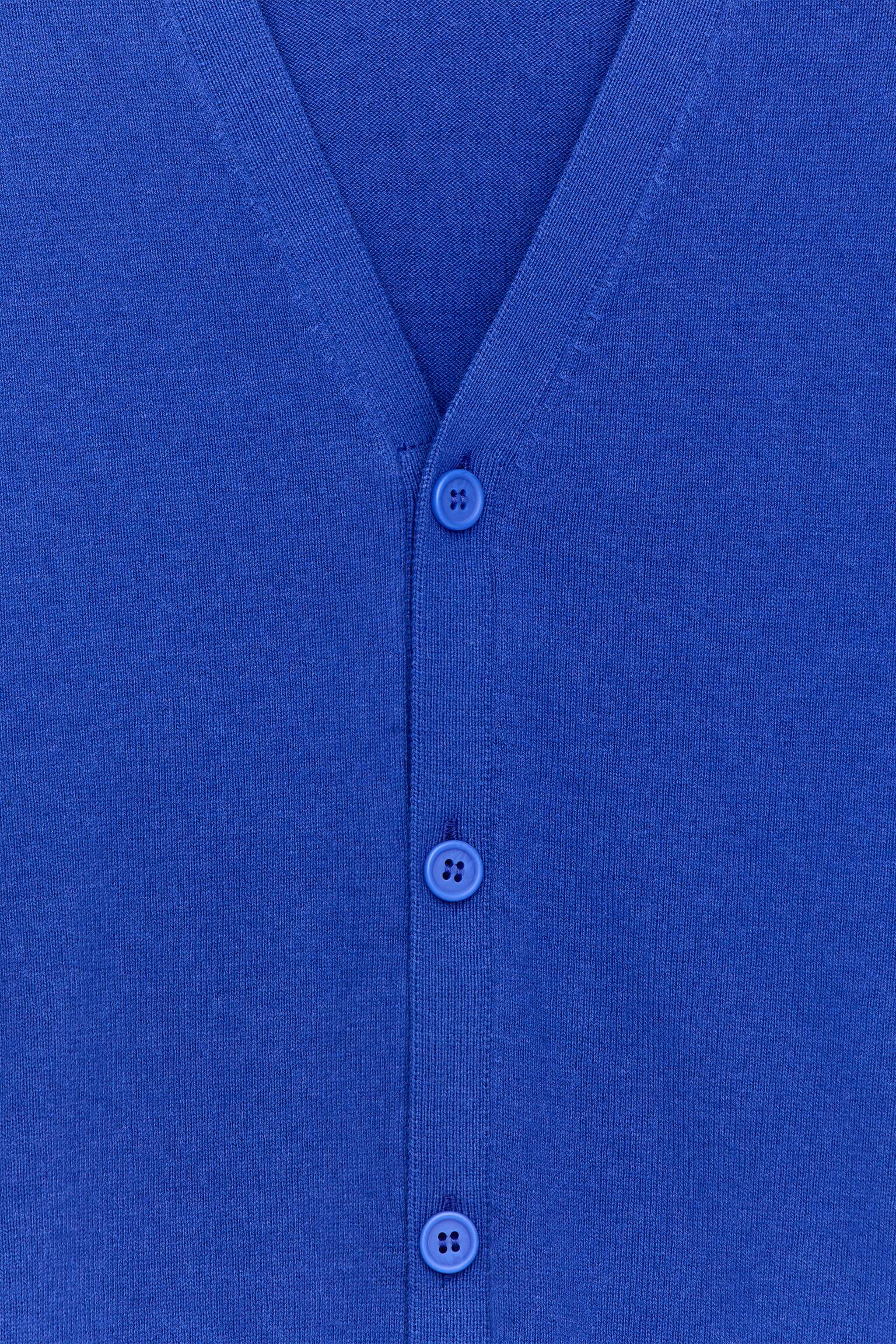 Cárdigan de lana y algodón - Azul brillante/Verde - 2