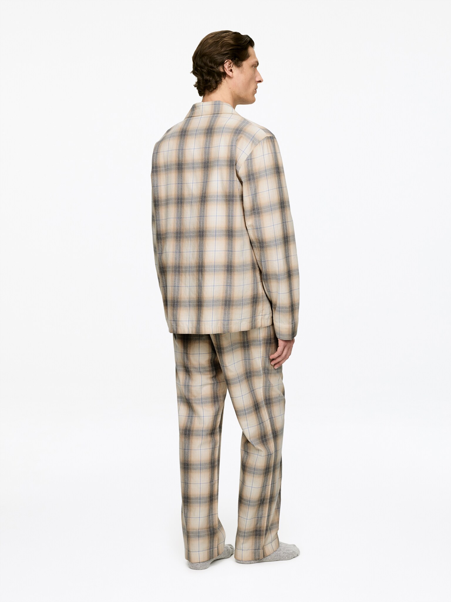 Flanel pizsamanadrág - Bézs/kockás - 3