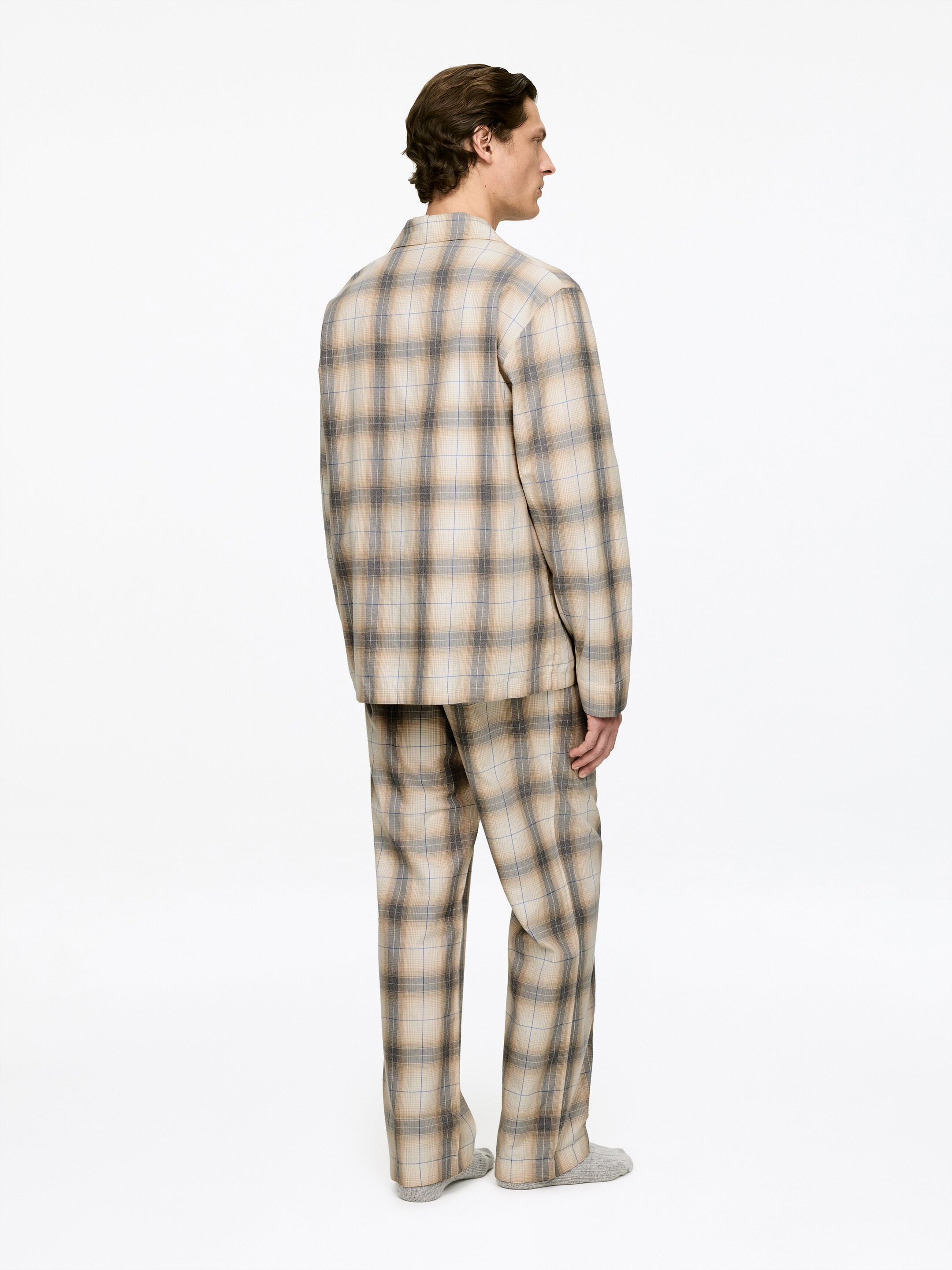 Visualizza immagine più grande: Pantaloni del pigiama in flanella - Beige/Motivo a quadri - UOMO | H&M IT 4