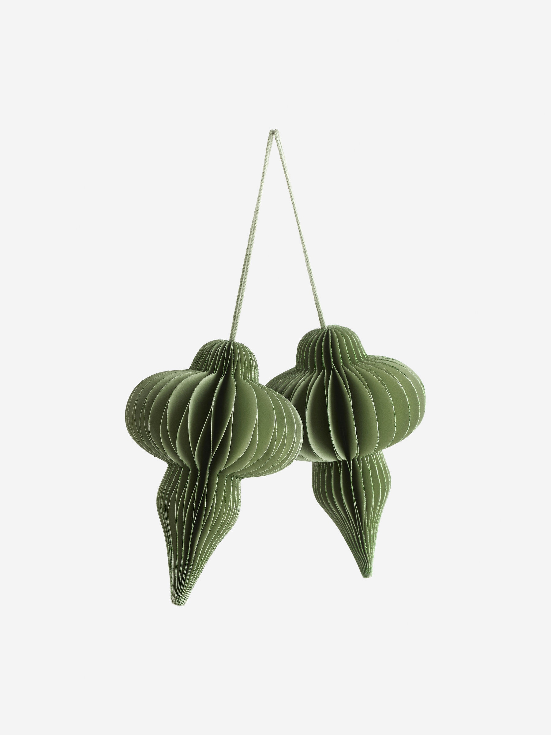 Ornamente mit Wabenmuster, 2er-Set - Grün/Glitzer - Haushaltswaren - StillMedia/DescriptiveStillLife - 1