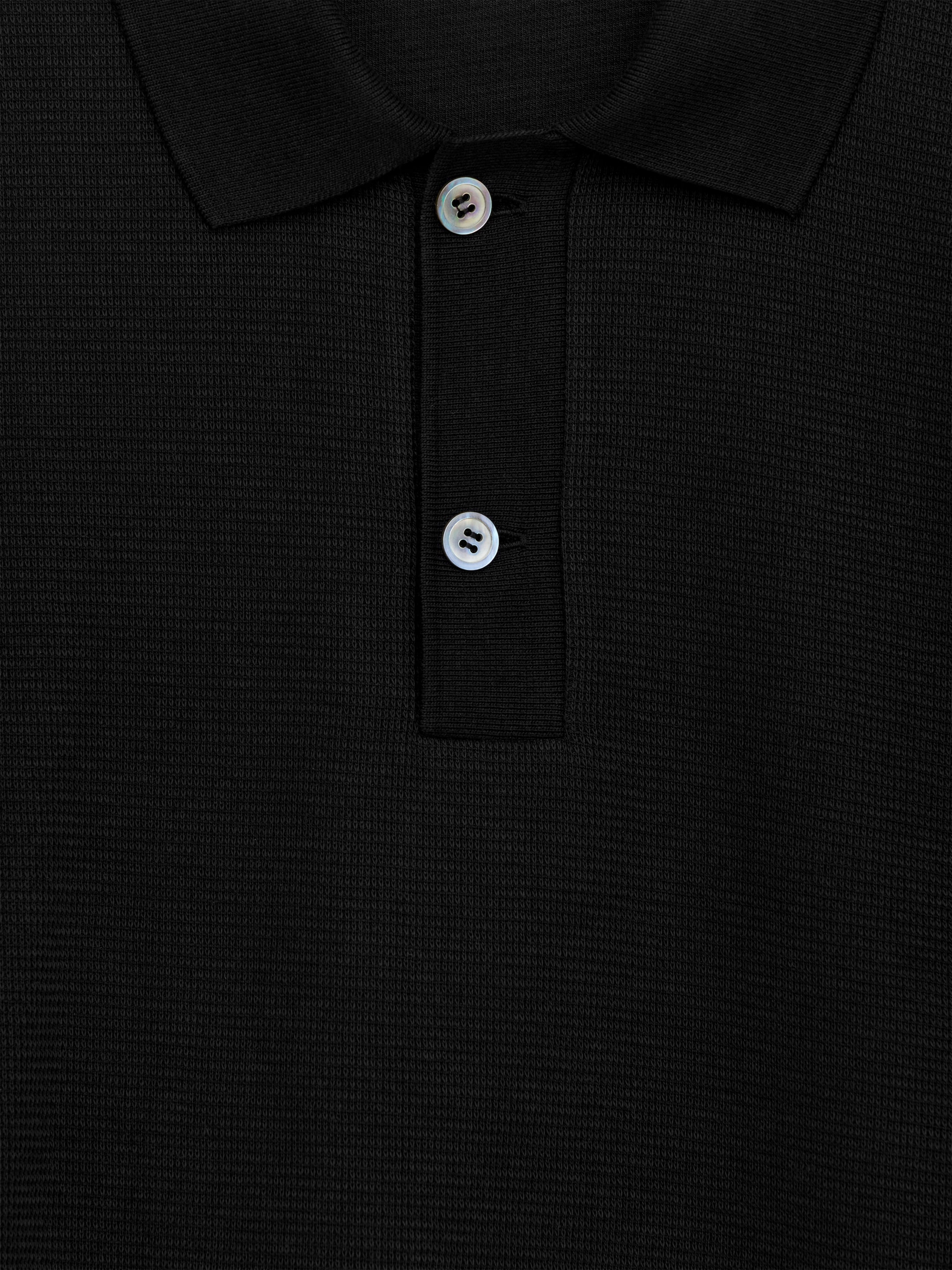Textured Polo Shirt - Black - Relaxed fit - Men - StillMedia/DescriptiveDetail - 8