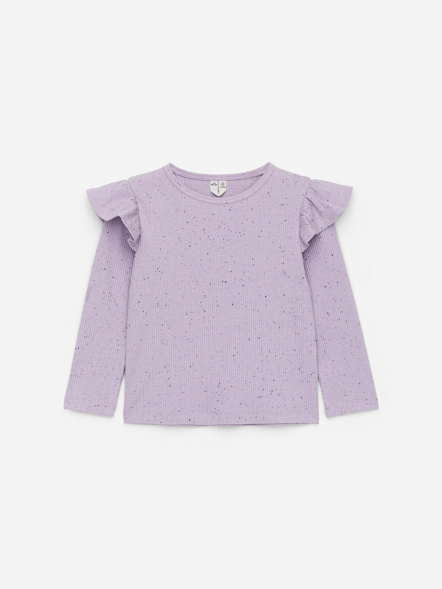 Top de punto con volantes - Lila/neps