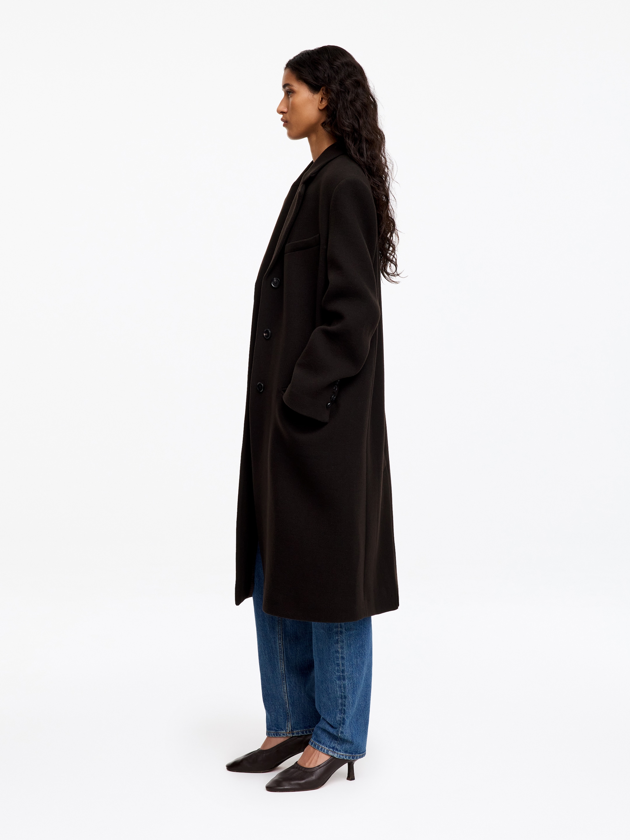 Abrigo en mezcla de lana - Marrón oscuro - Corte estándar - women - StillMedia/Lookbook - 4