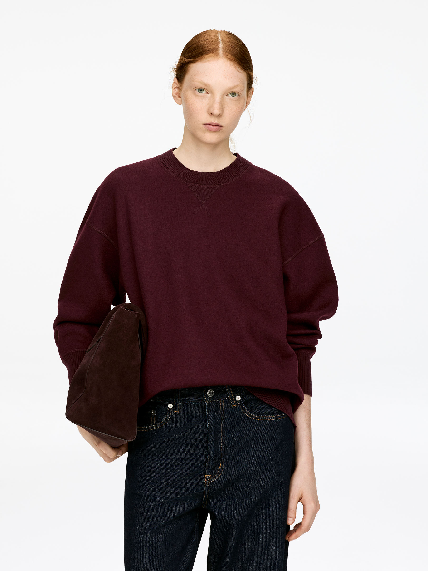 Wool-Blend Sweatshirt-#4B262D-16759