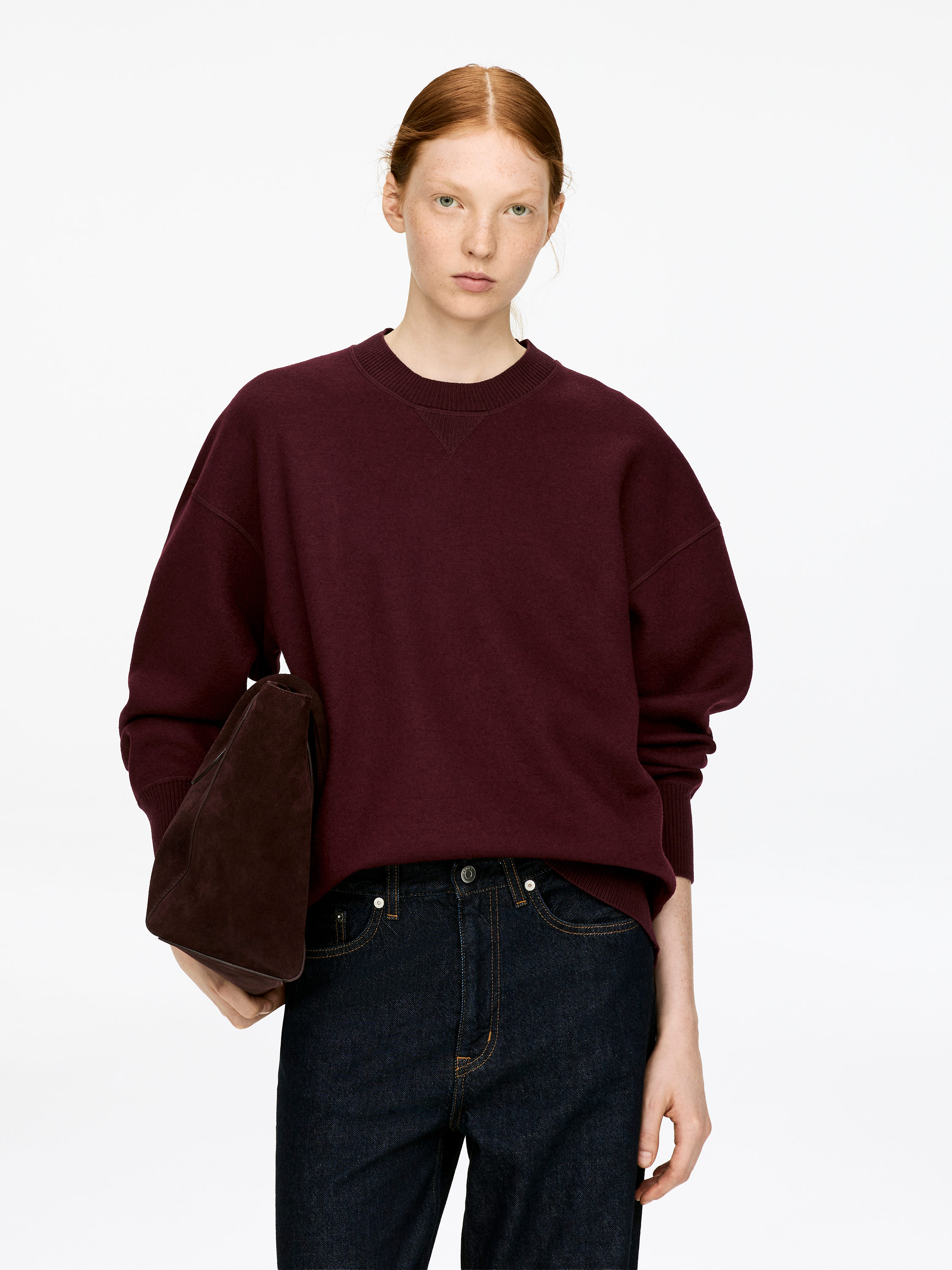 Sweatshirt aus einer Wollmischung-#4B262D-16759