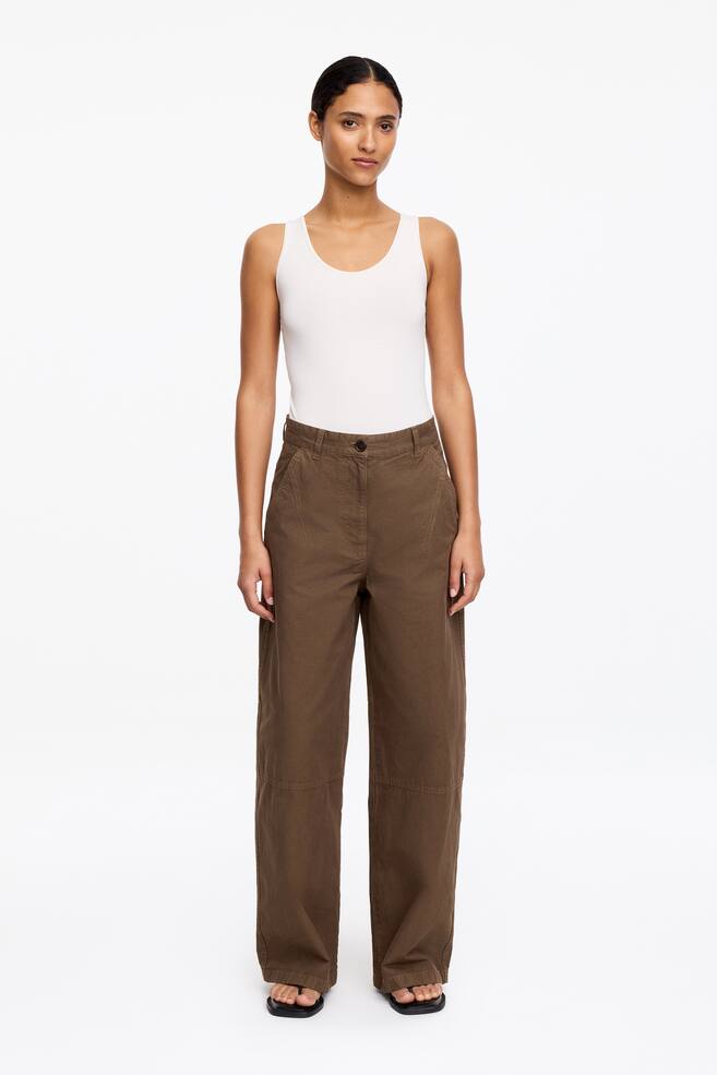 Cargo Trousers - Brown/Blue - 1