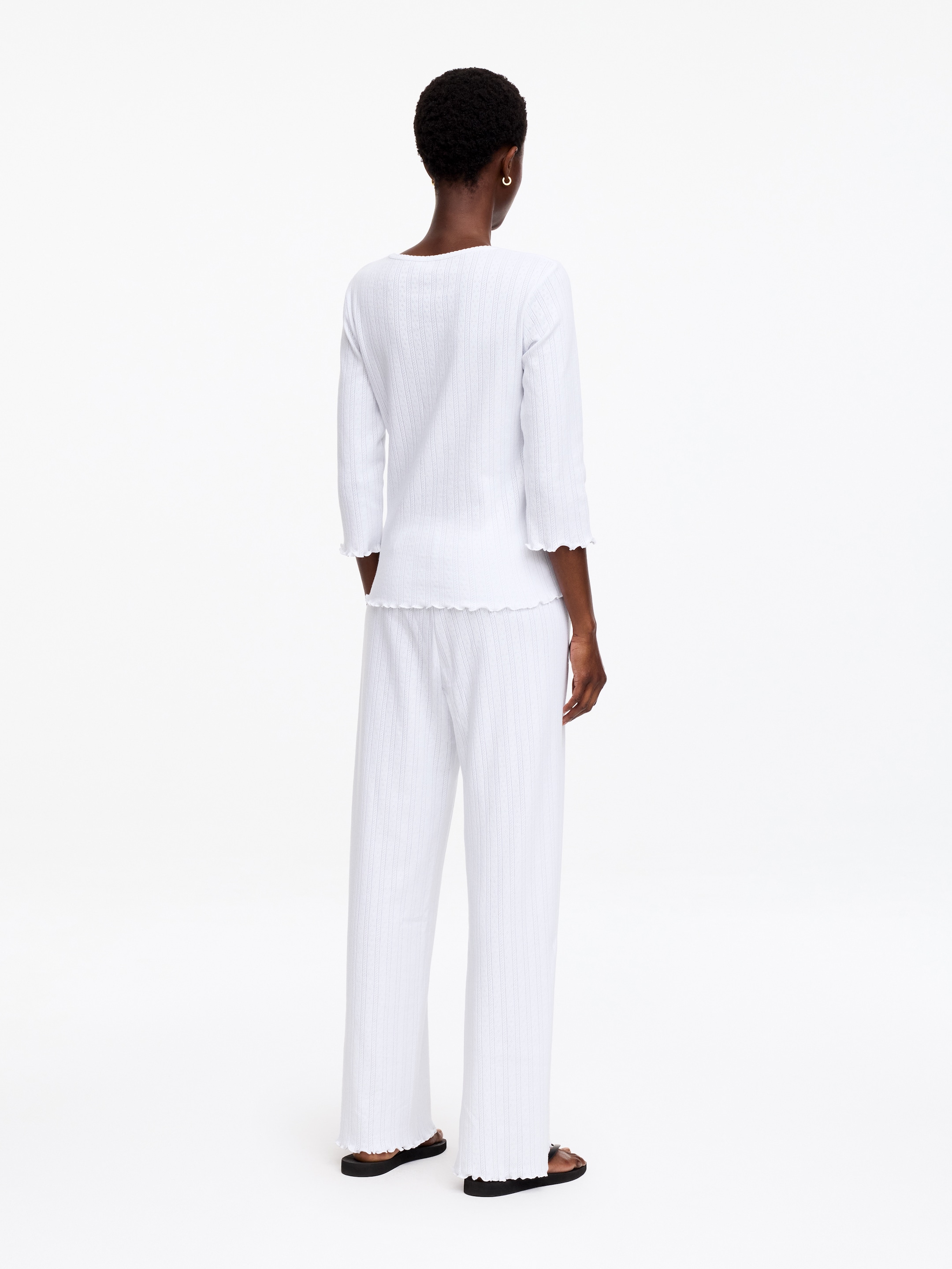 Pointellestickad topp - Vit - Regular fit - Women - StillMedia/Lookbook - 5