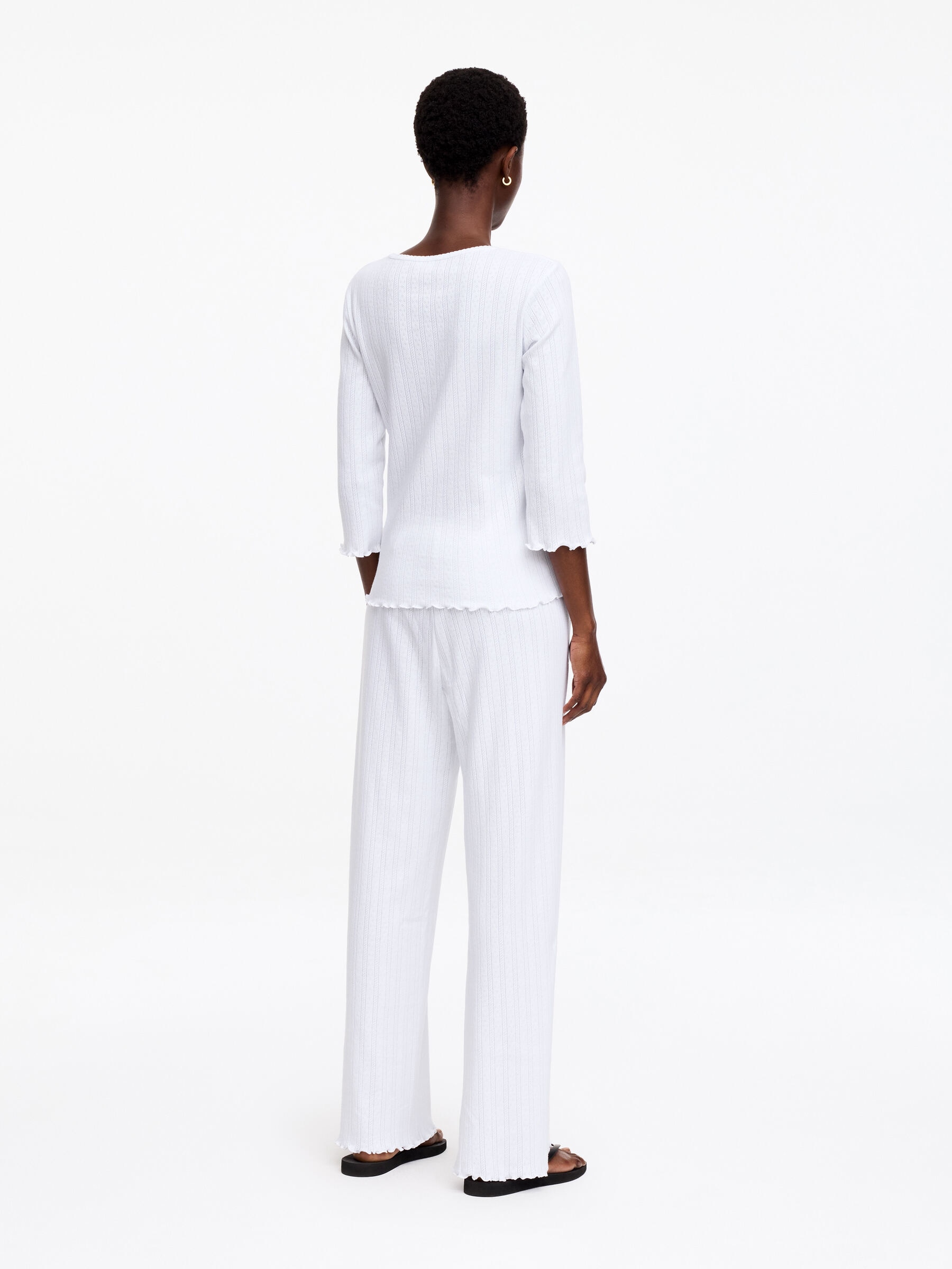 Pointelle-Knitted Top - White - Regular fit - Women - StillMedia/Lookbook - 5