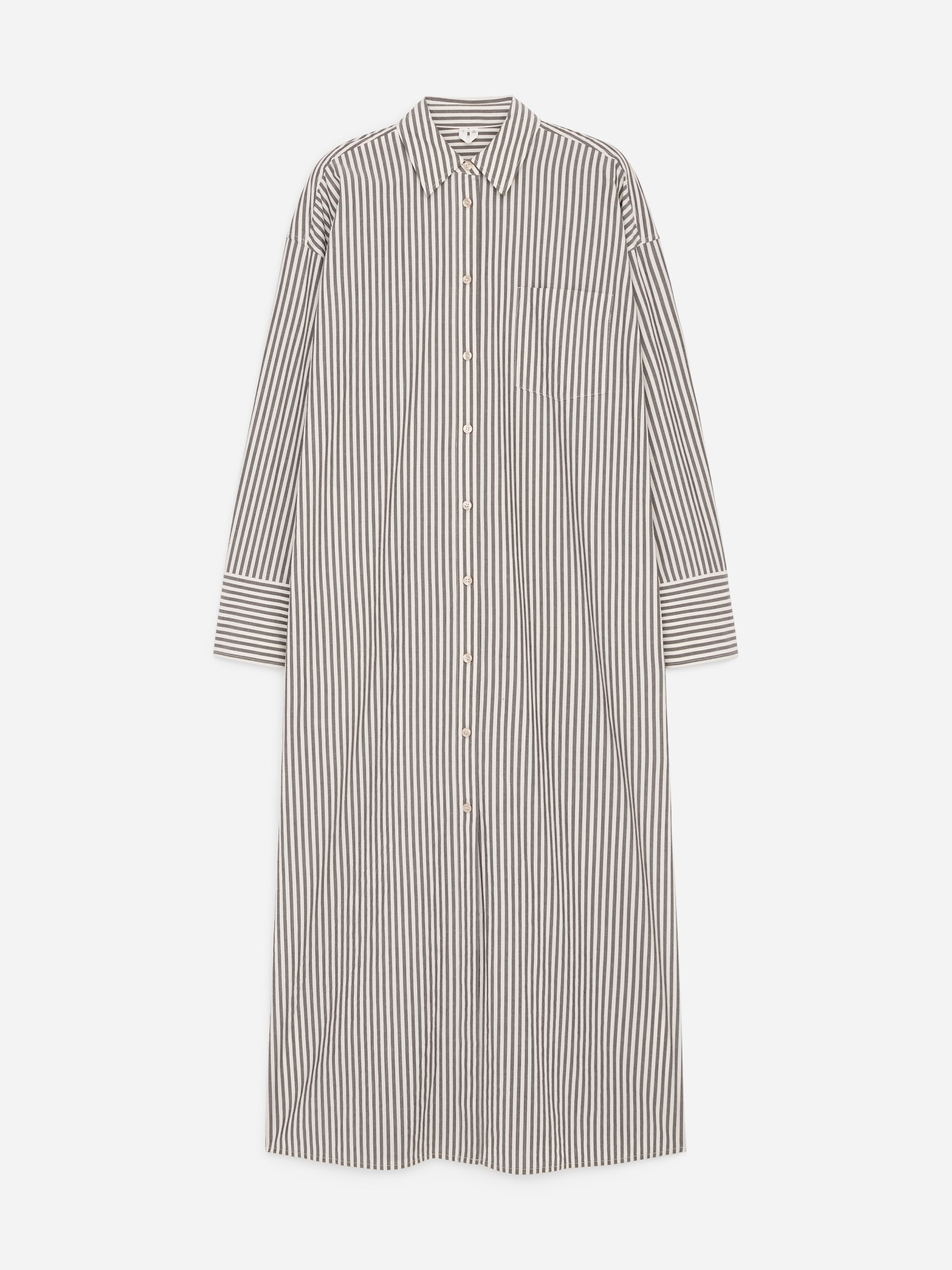 Cotton Shirt Dress - Brown/Off White - Regular fit - Women - StillMedia/DescriptiveStillLife - 6