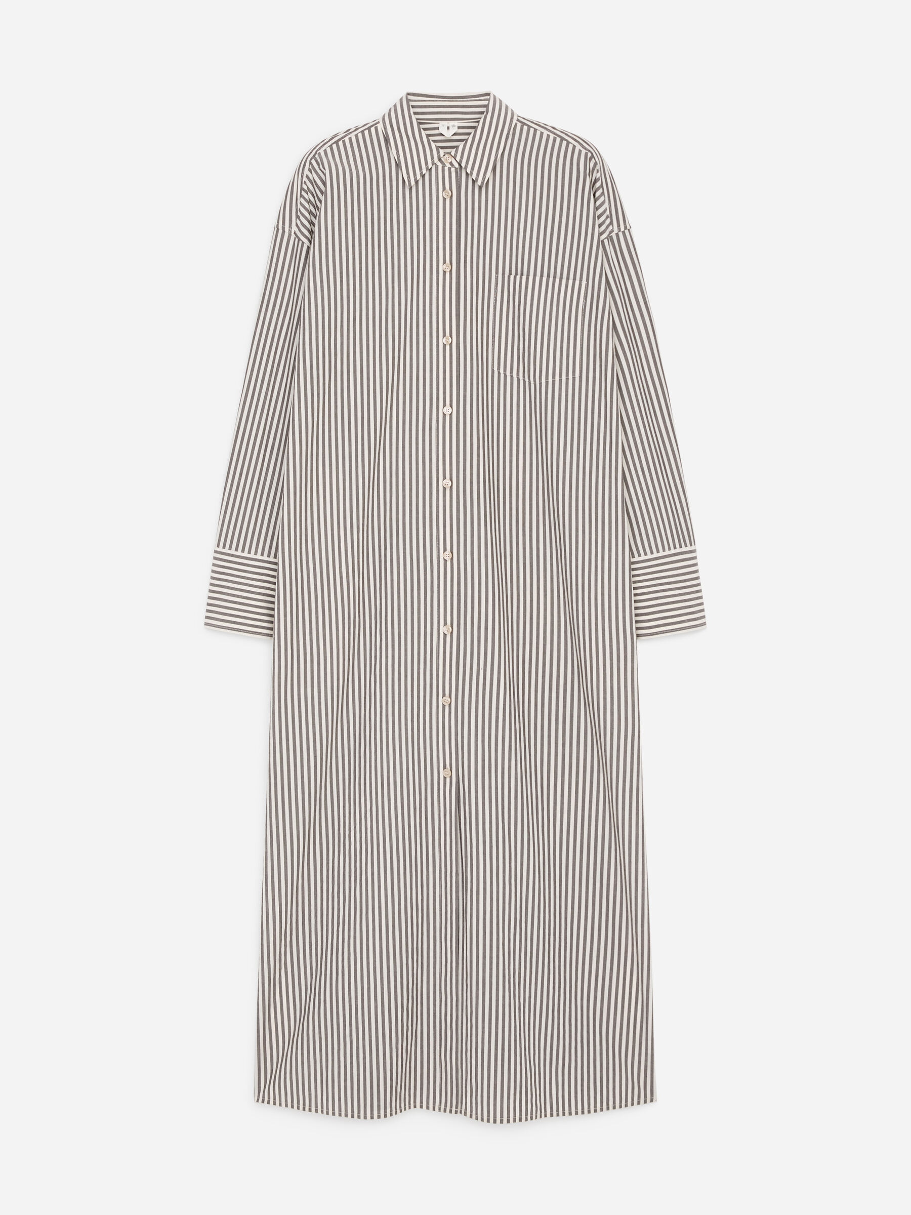 Cotton Shirt Dress-#3C2A2B-19263