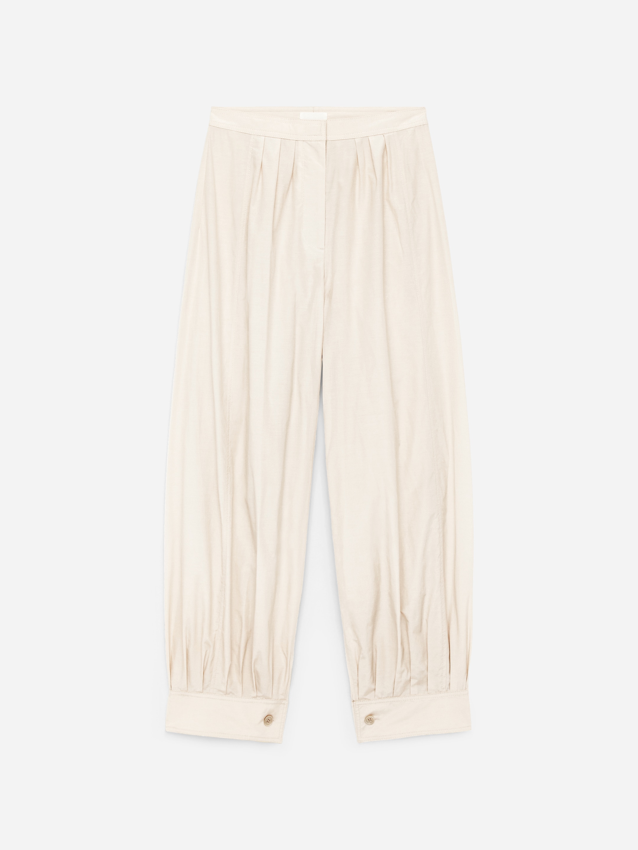 Bubble-Hem Trousers-Beige-17223