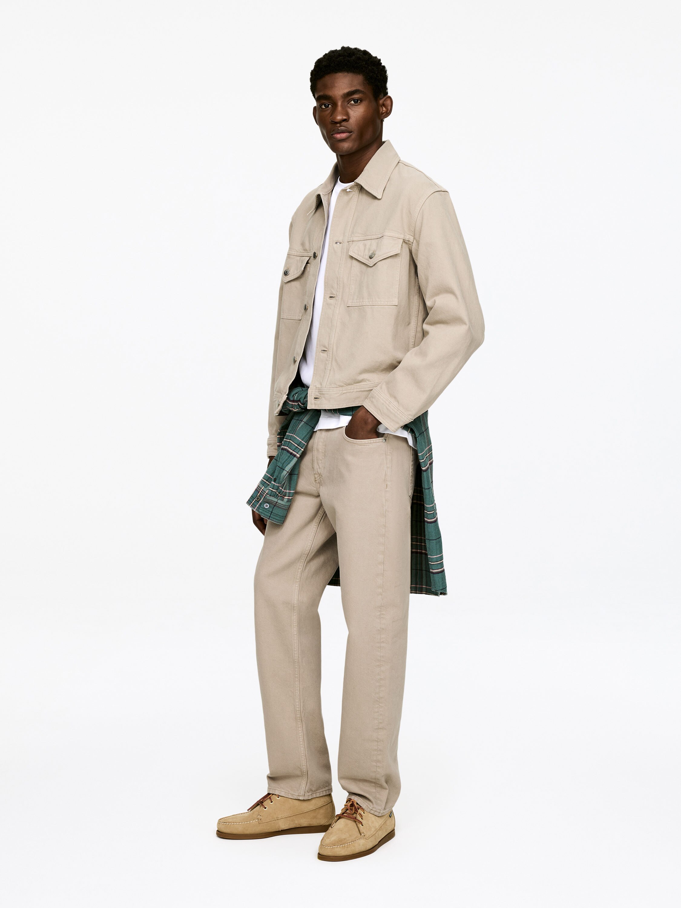 Plaggfärgad denimjacka - Lerfärgad - Regular fit - Men - StillMedia/Lookbook - 10