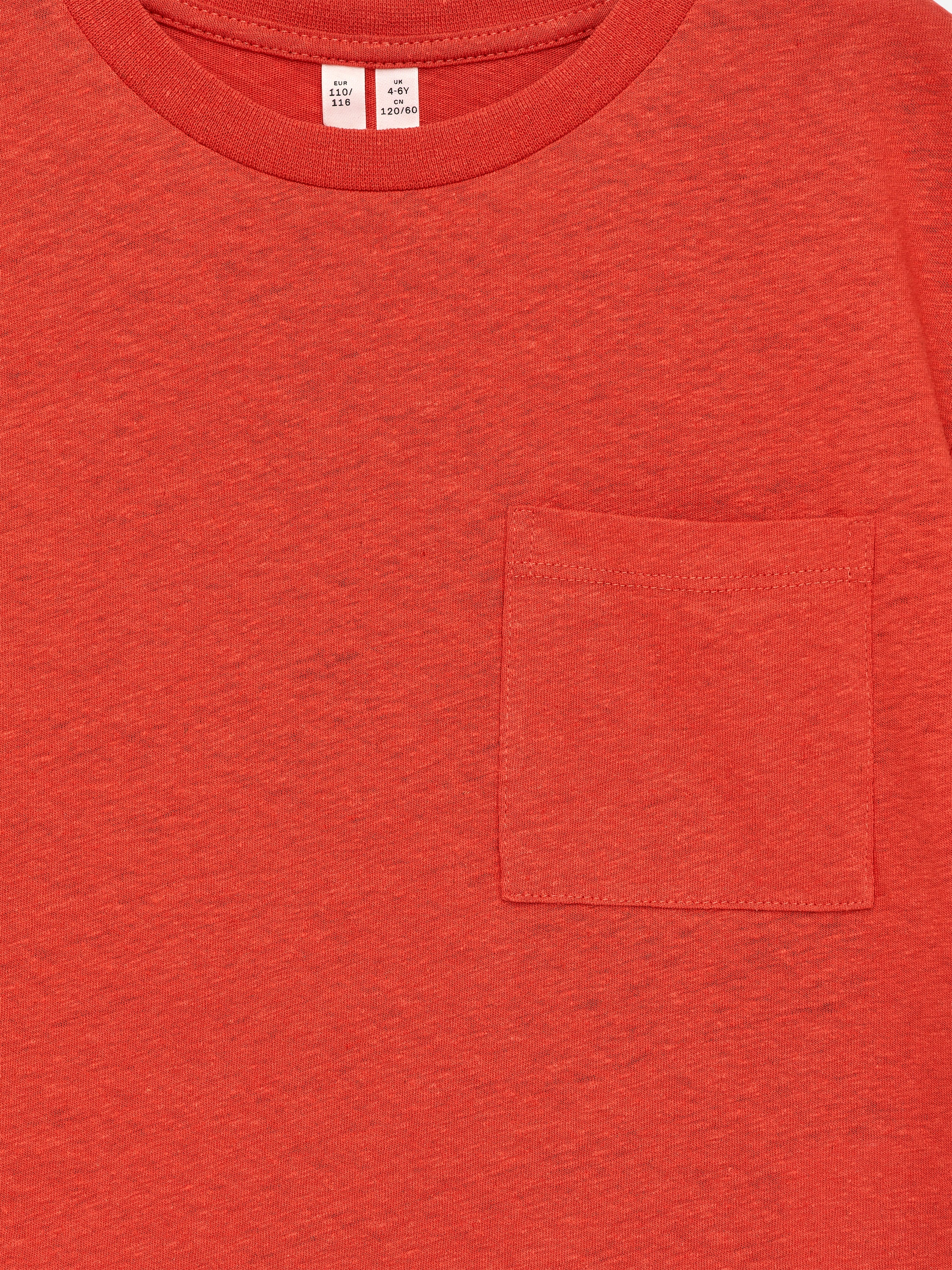 Cotton Linnen T-Shirt - Red - Regular fit - Children - StillMedia/DescriptiveDetail - 2