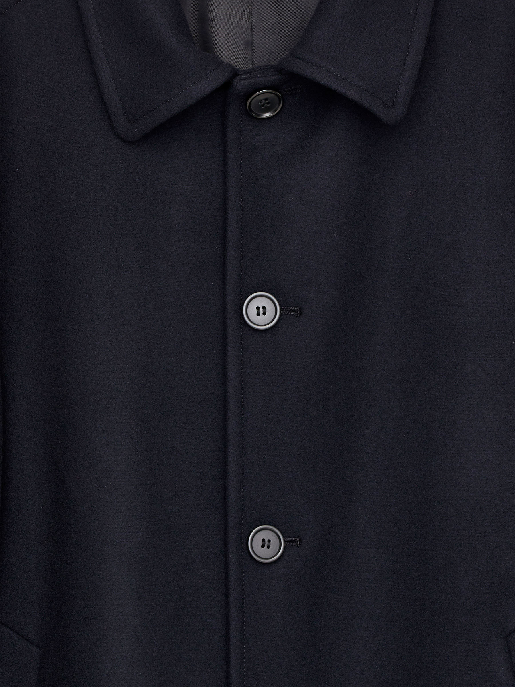 Kappa i dubbelvävd ullblandning - Mörkblå - Oversized - Men - StillMedia/DescriptiveDetail - 2