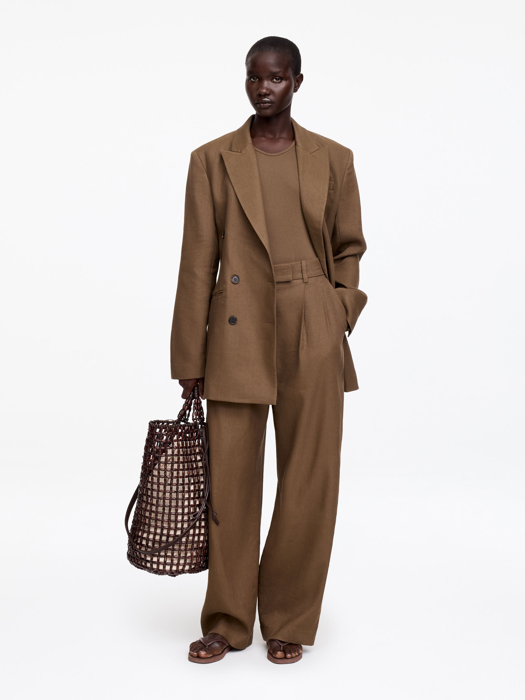 Leather-Trim Beaded Bag - Dark Brown - Women - StillMedia/Lookbook - 6