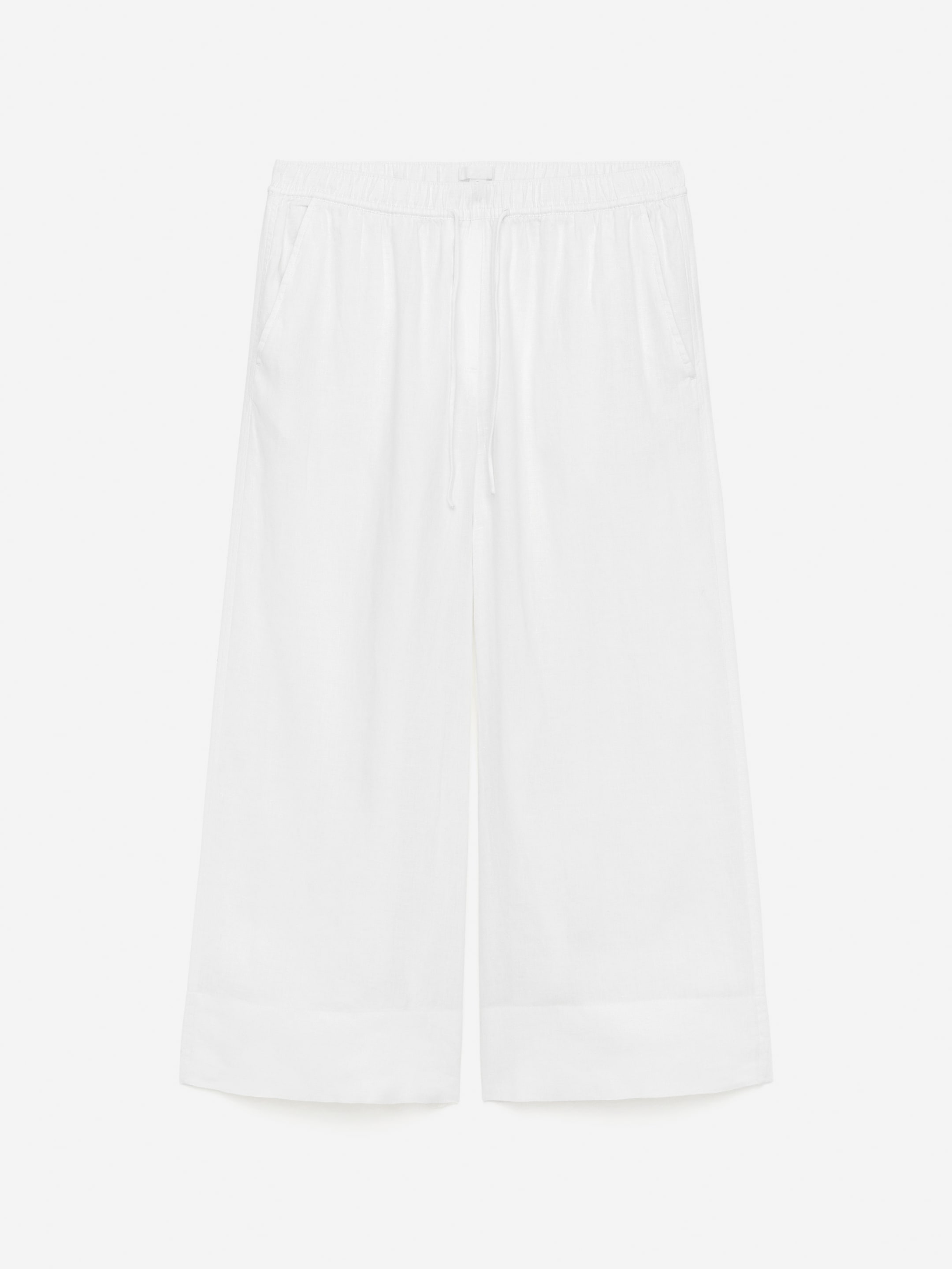 View larger image: Cropped Linen Trousers - White - Ladies | H&M GB 1