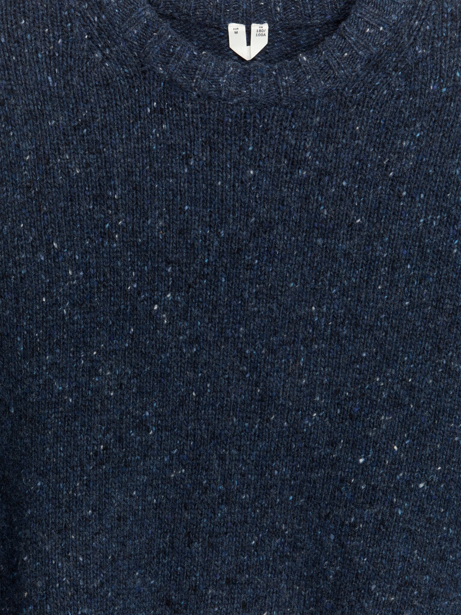 Genser i en blanding av ull og alpakka - Mørkeblå/Beige melange - 2