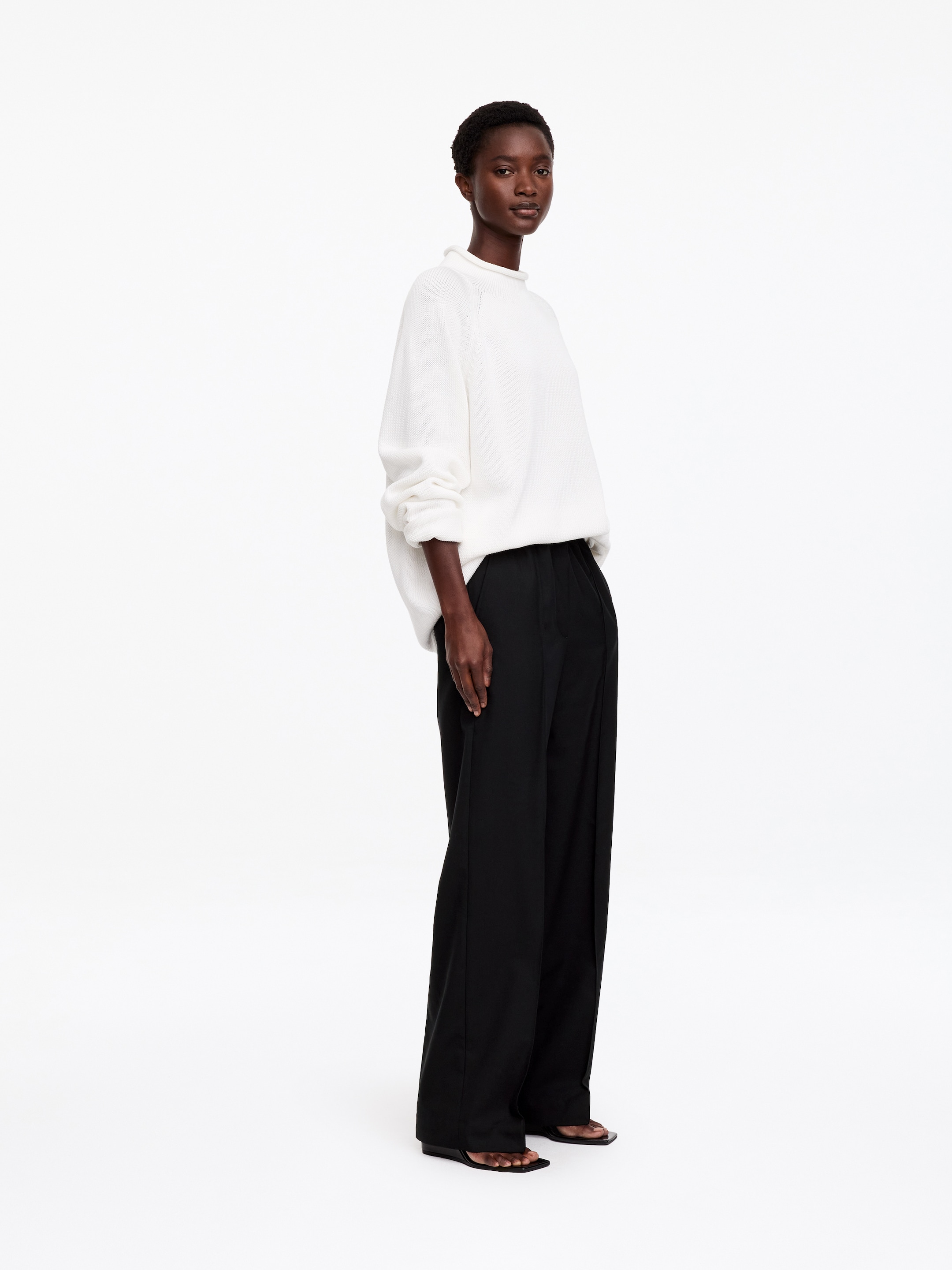 Pantaloni sartoriali con vita elasticizzata - Nero - Relaxed fit - women - StillMedia/Lookbook - 7