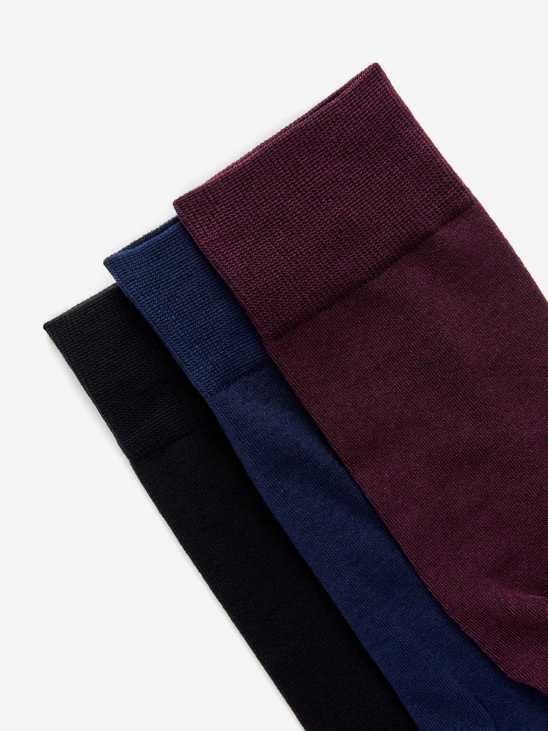 Plain Socks Set of 3 - Dark Red - Men - StillMedia/DescriptiveDetail - 2