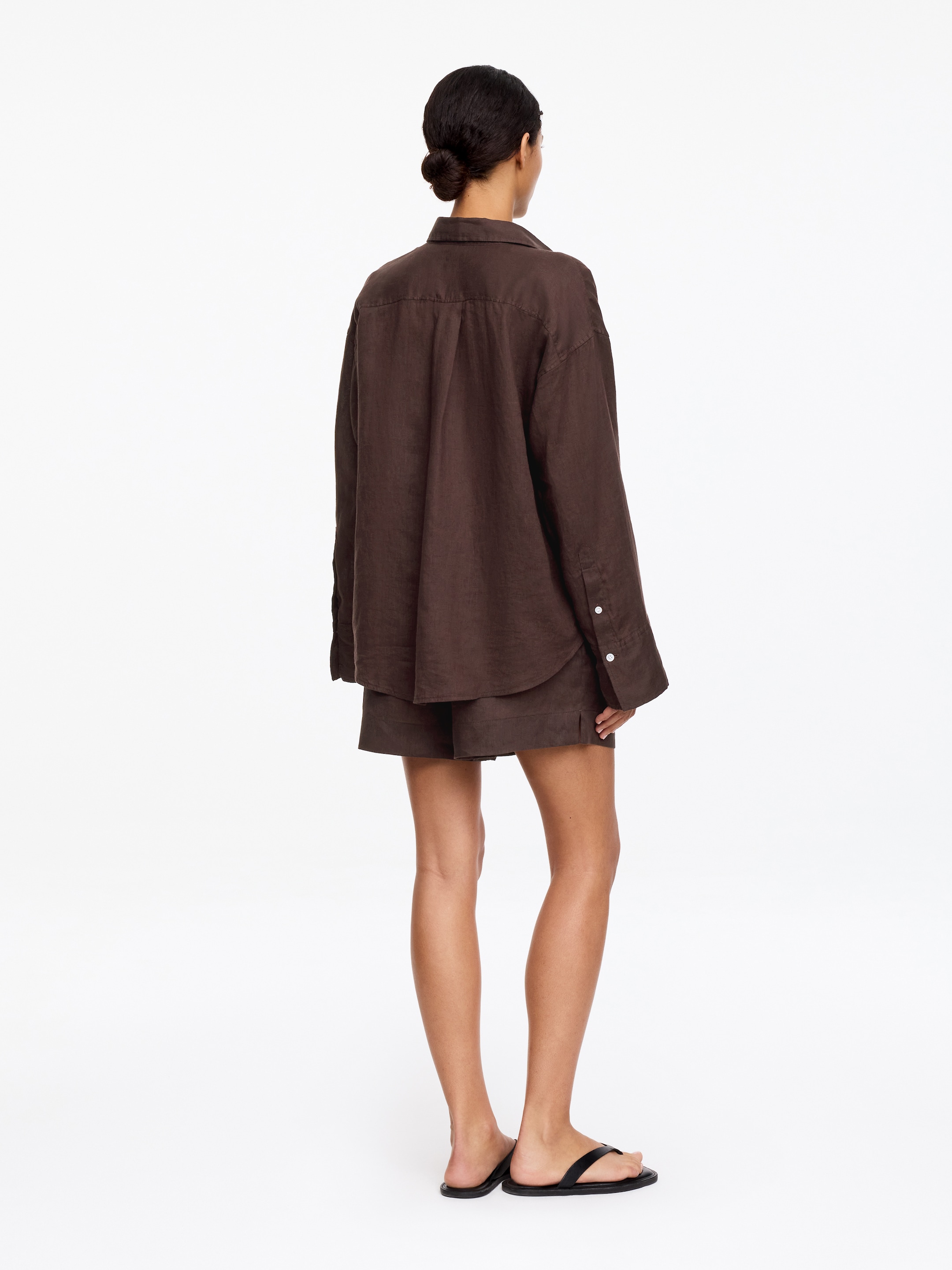 Chemise en lin - Marron - Regular fit - Femme - StillMedia/Lookbook - 5