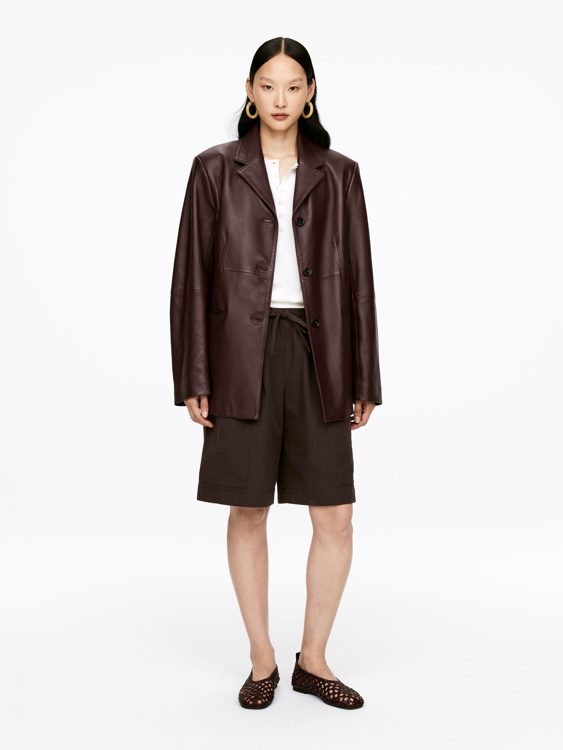 Patch-Pocket Shorts-#3C3533-15844