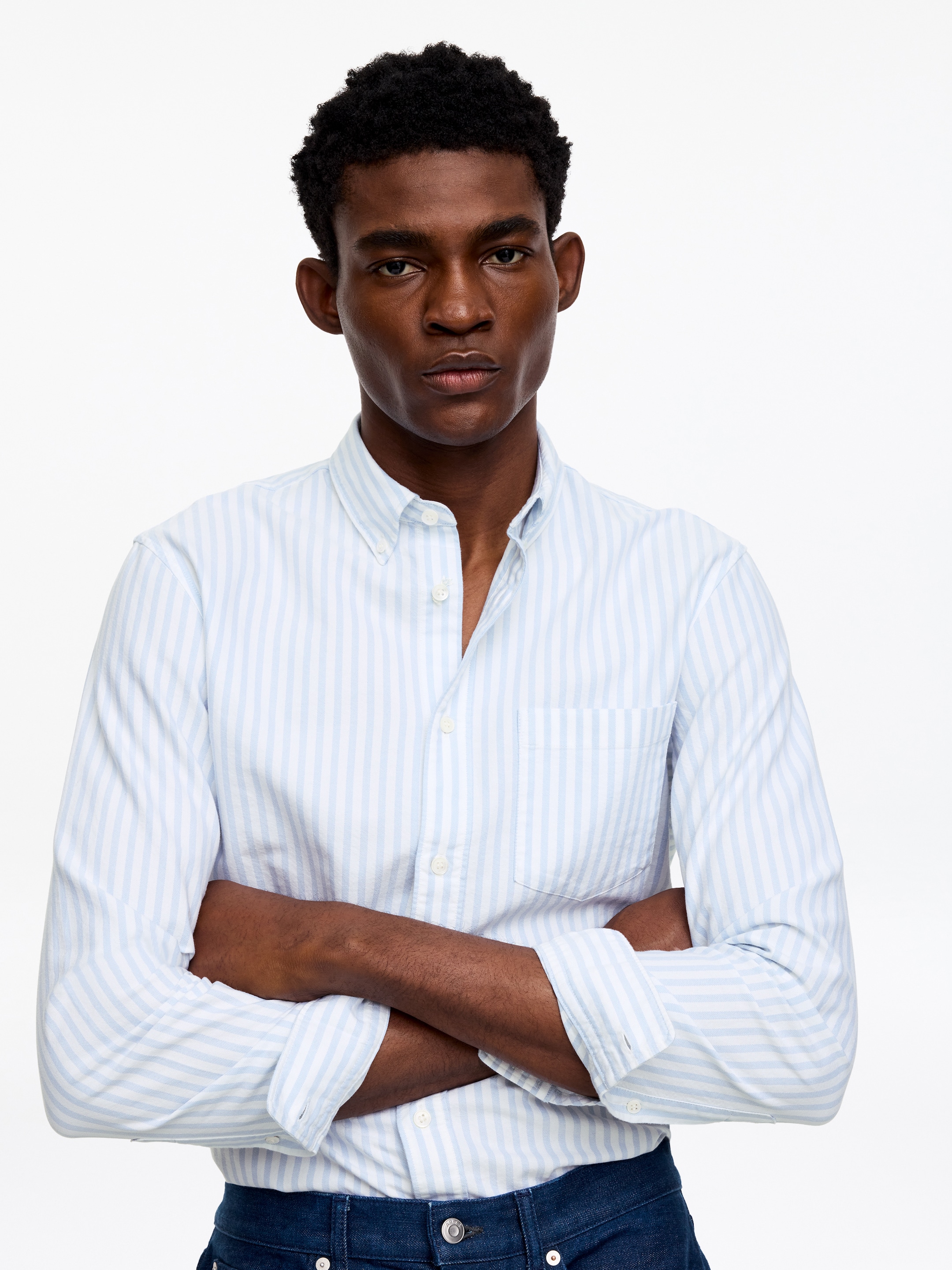 Regular Oxford Shirt - Light Blue/White - Regular fit - Men - StillMedia/Lookbook - 3