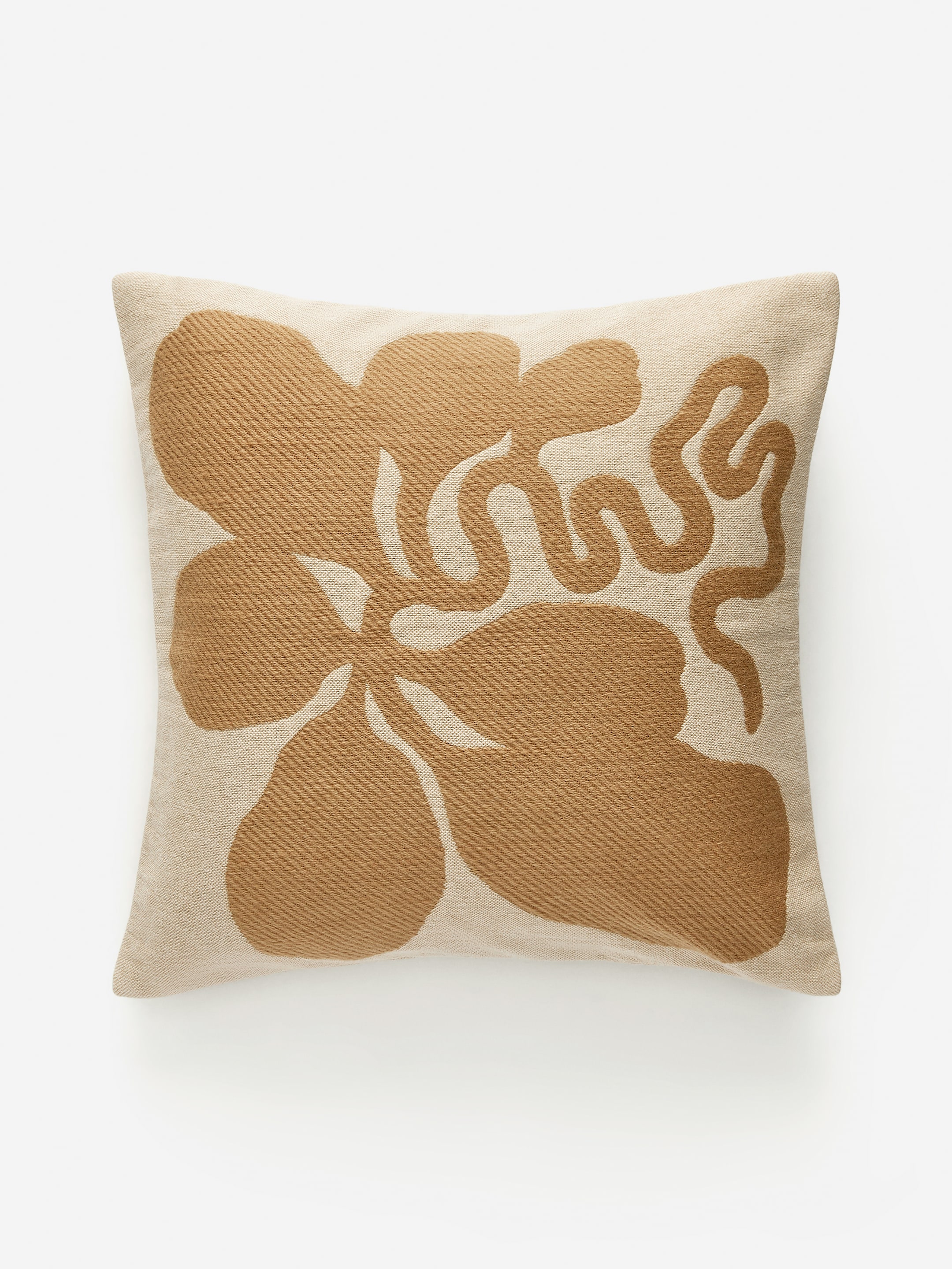 Grotere afbeelding bekijken: Kussenhoes van wolkatoenmix, 50 x 50 cm - Mustard/Beige - HOME | H&M BE 2