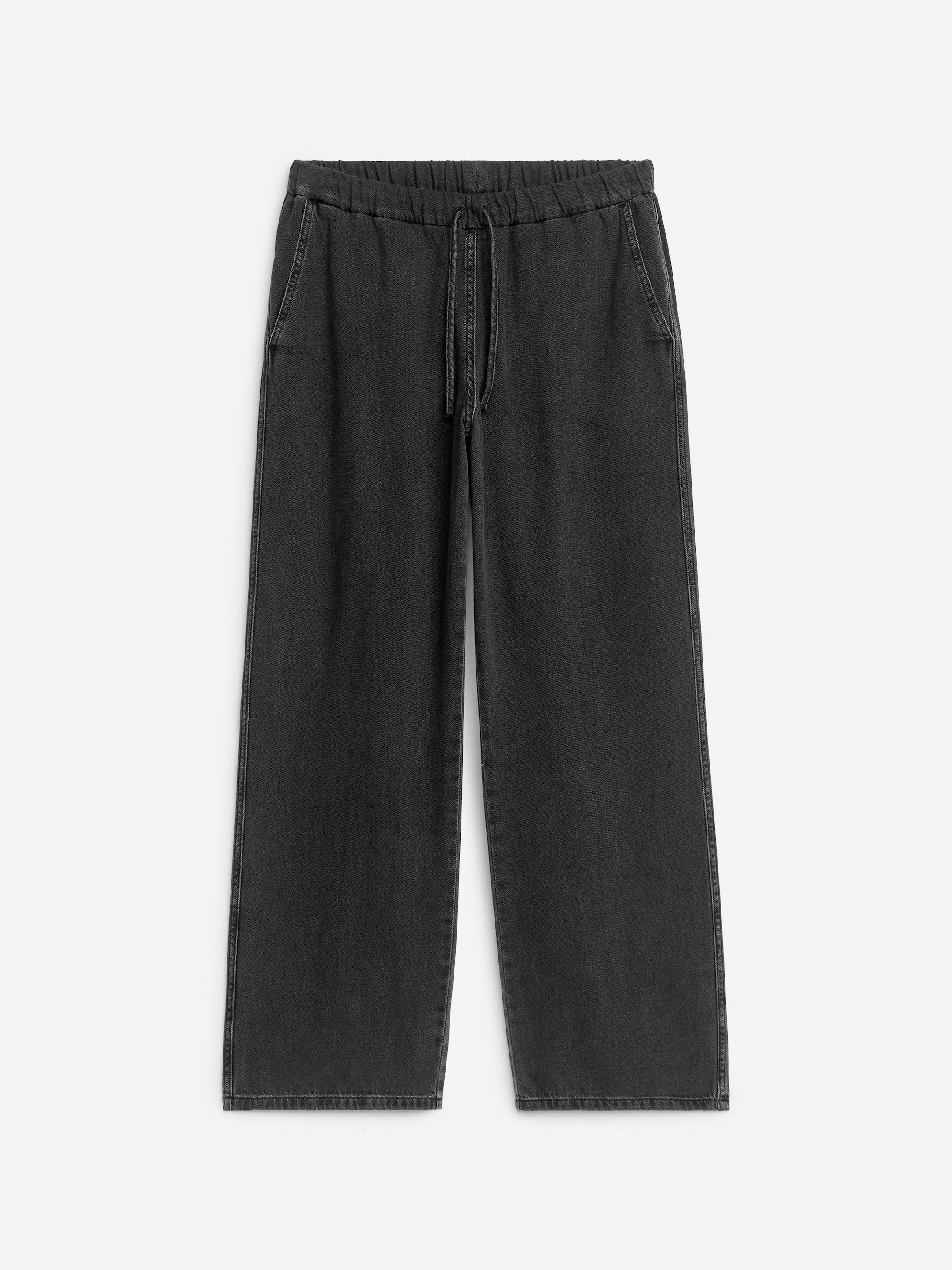 Se større billede: Denimbukser med løbesnor - Forvasket sort - DAME | H&M DK 1