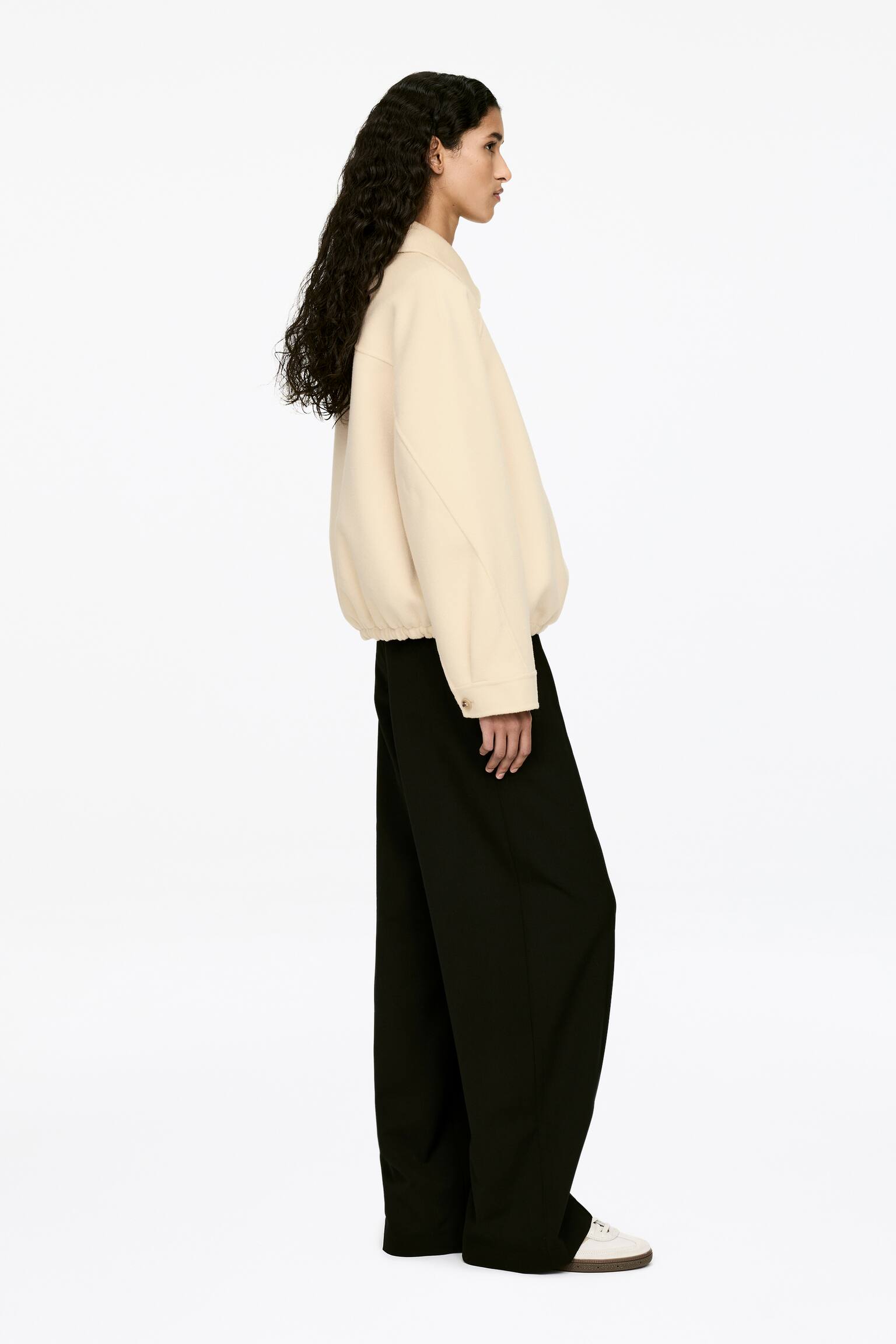 Kurtka z dwustronnej mieszanki z wełną - Beżowy - 4