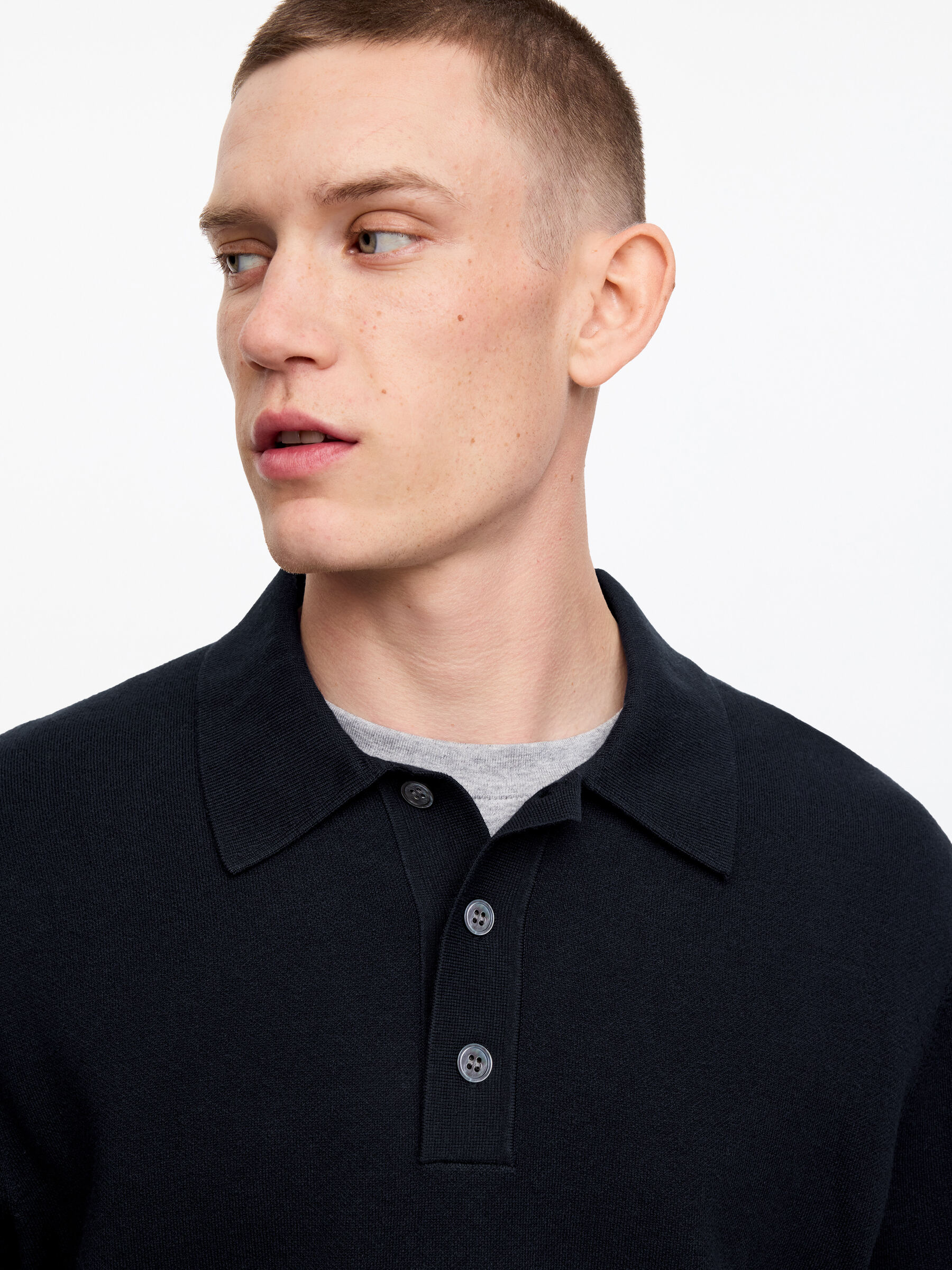 Polo en maille fine - Bleu foncé - Relaxed fit - Homme - StillMedia/Lookbook - 3