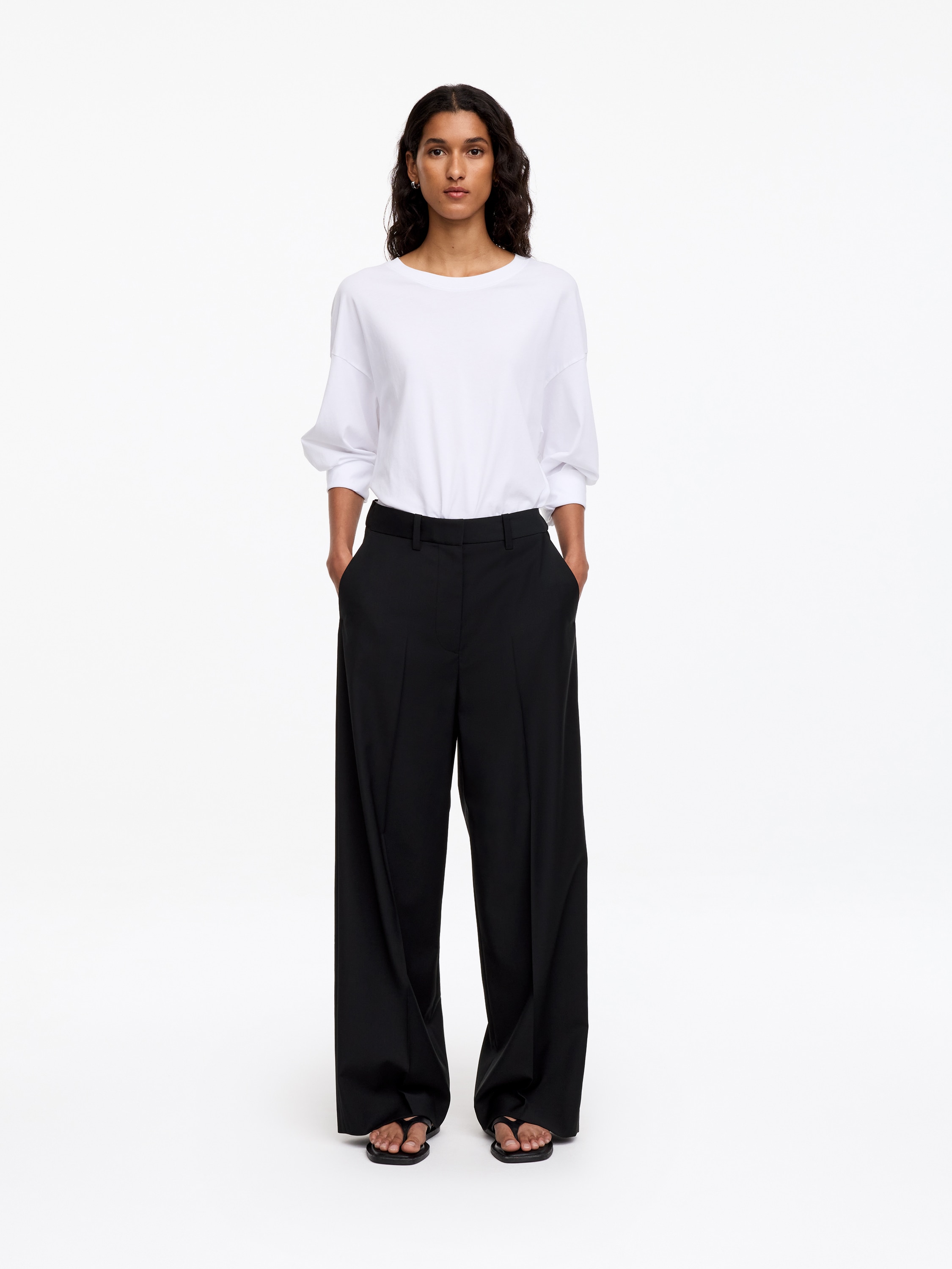 Elegante, lockere Hose - Schwarz