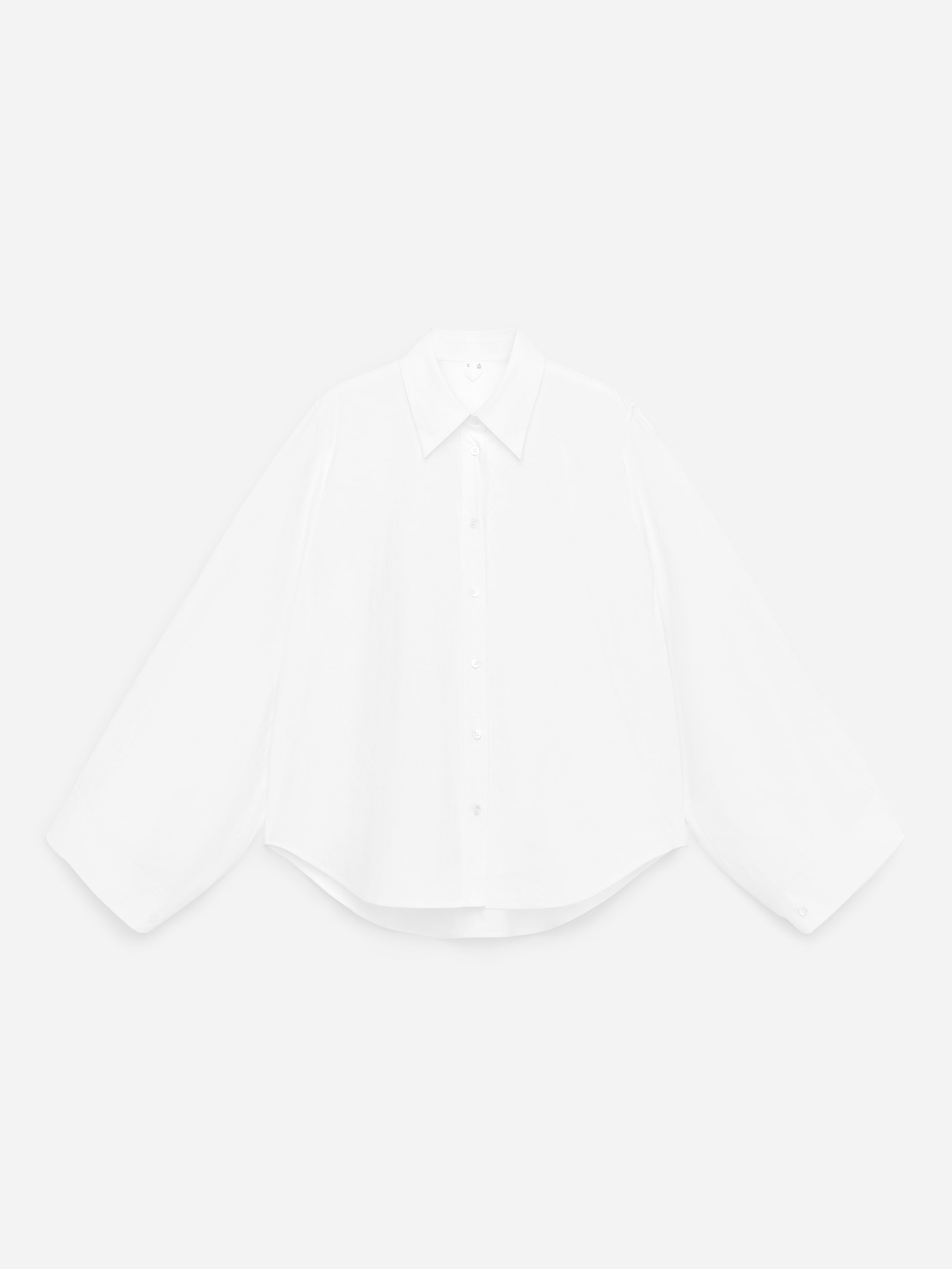 Volume-Sleeve Shirt-#FFFFFF-17631
