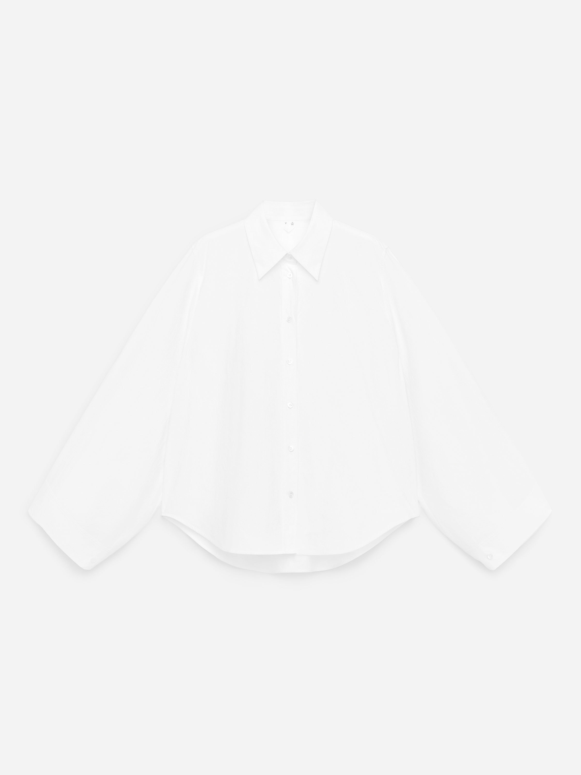 Volume-Sleeve Shirt-#FFFFFF-17631