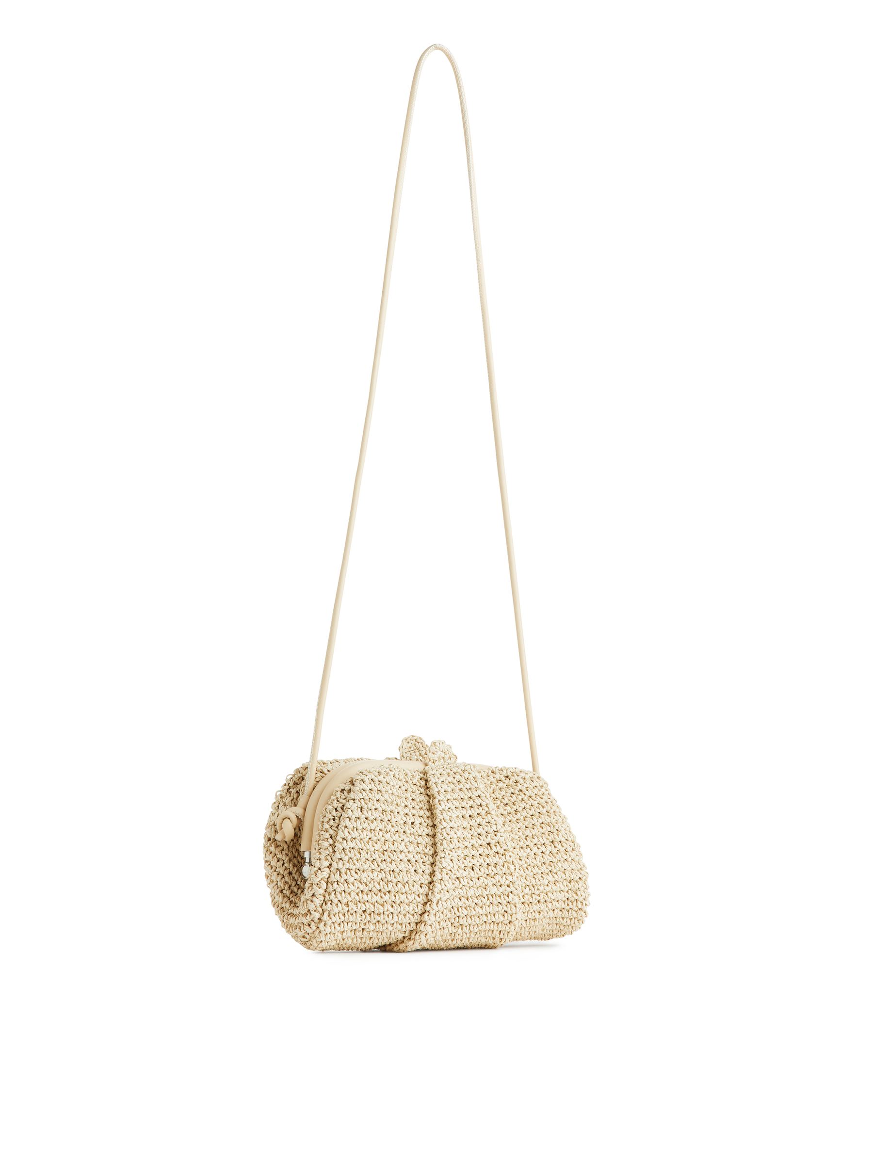 Leather Trimmed Straw Clutch - Light Beige - Women - StillMedia/DescriptiveStillLife - 5