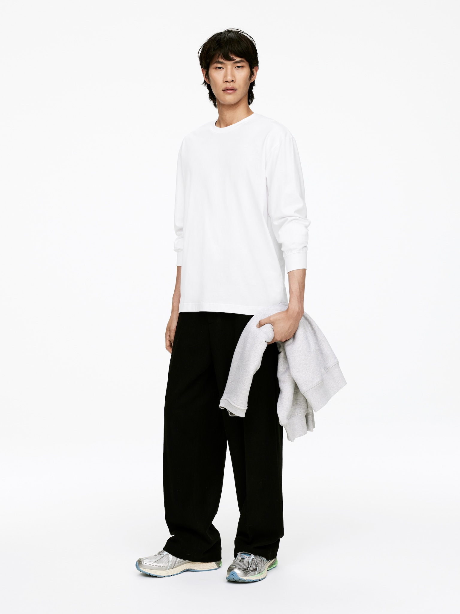 Long-Sleeve T-Shirt - White/Black - 3