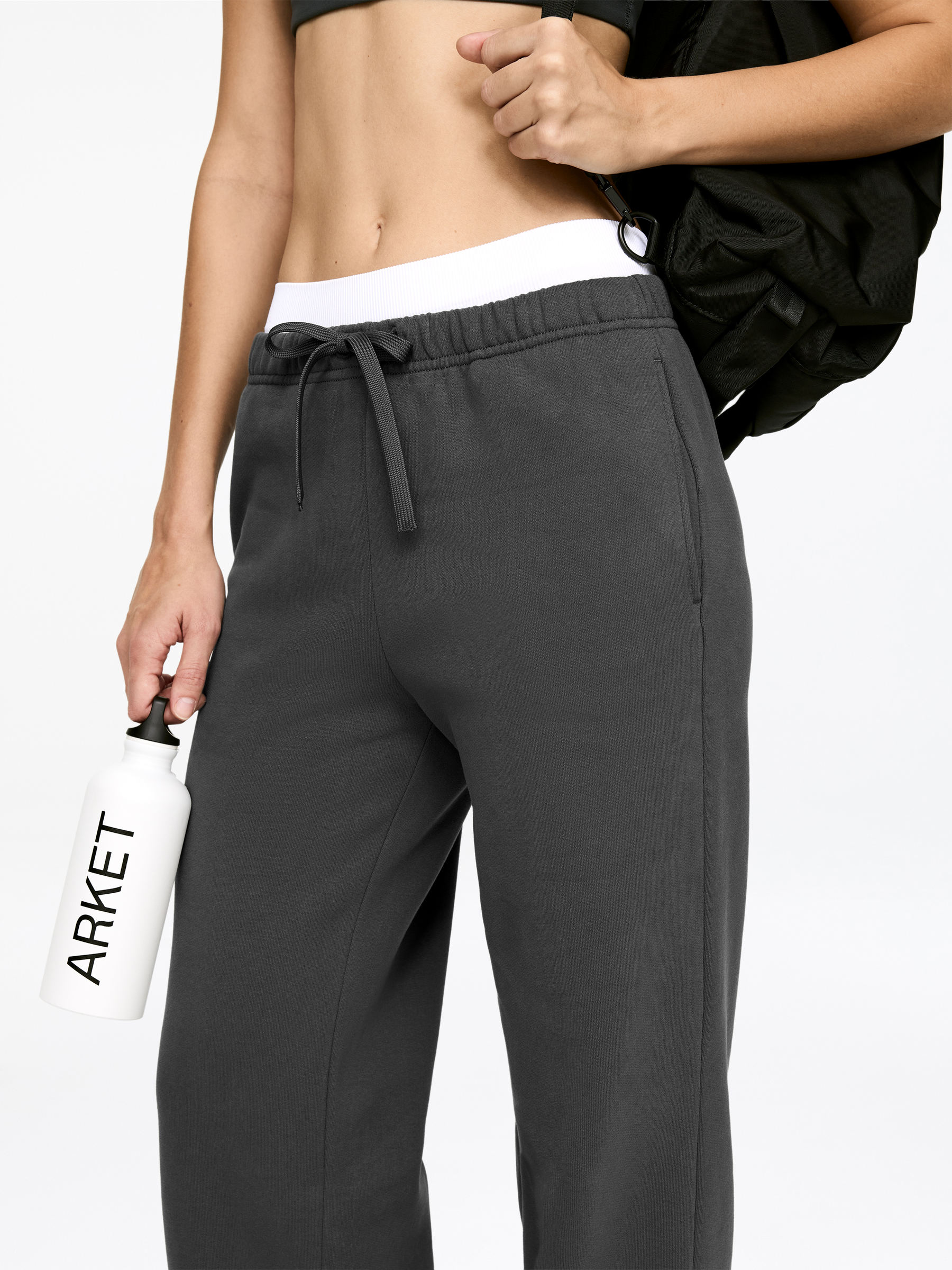 Cotton Sweatpants - Grey Melange - Regular fit - Women - StillMedia/Lookbook - 5