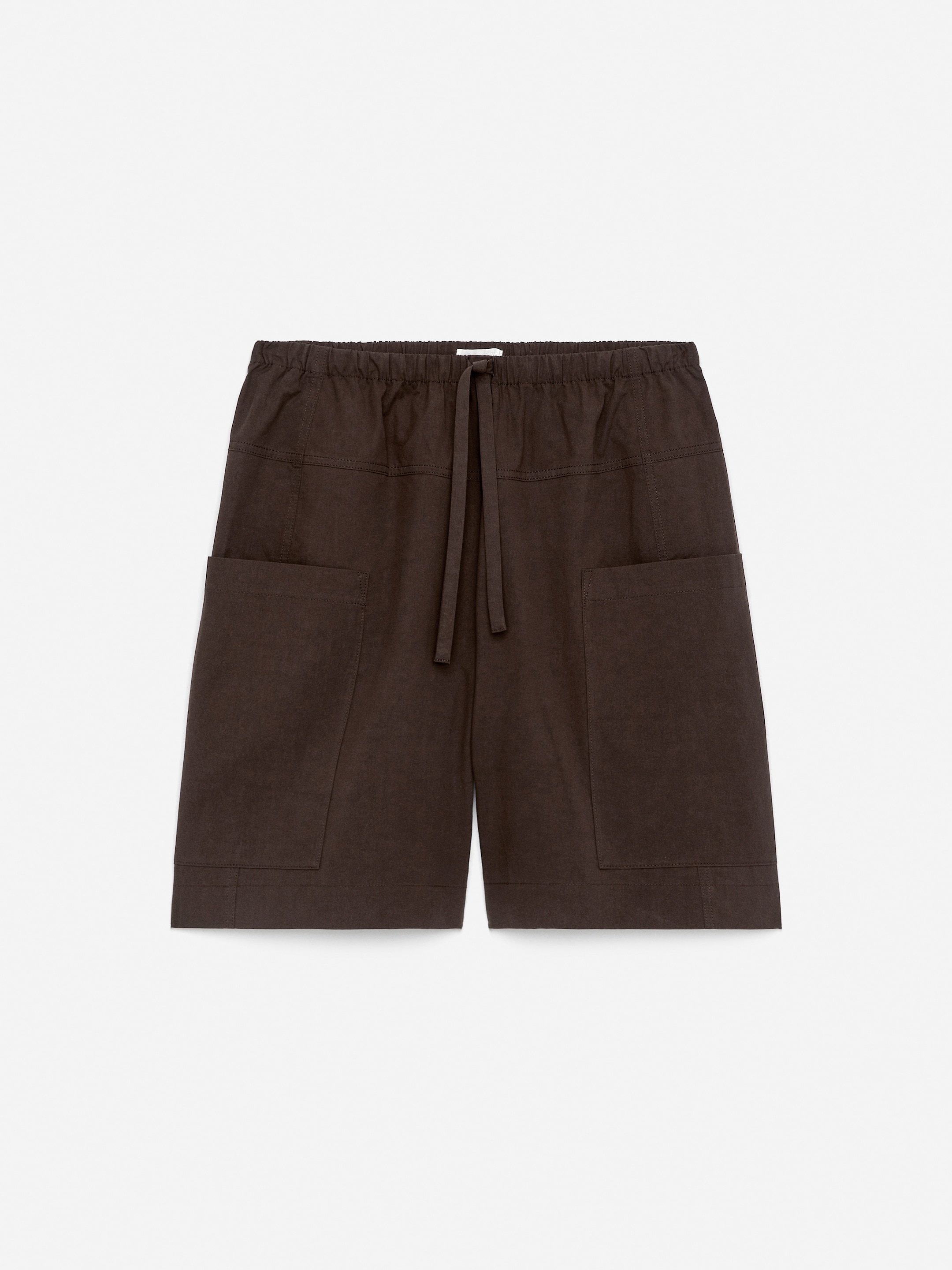 Patch-Pocket Shorts-Brown-15844