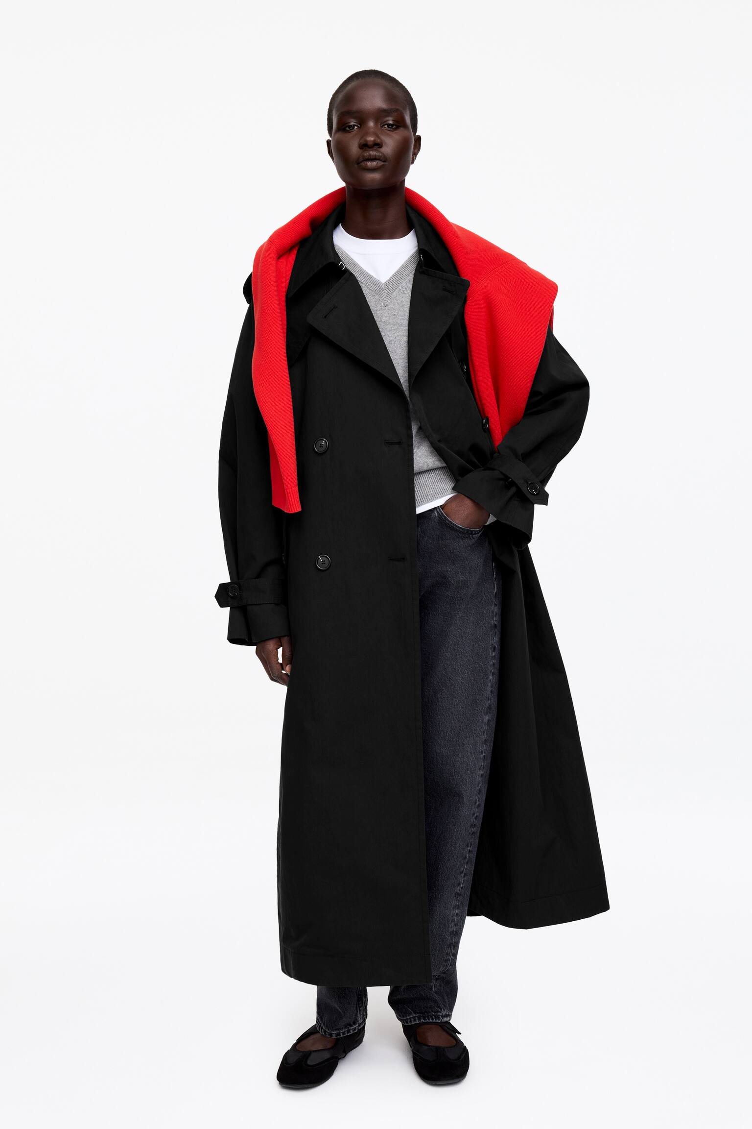 Oversize-Trenchcoat - Schwarz - 5