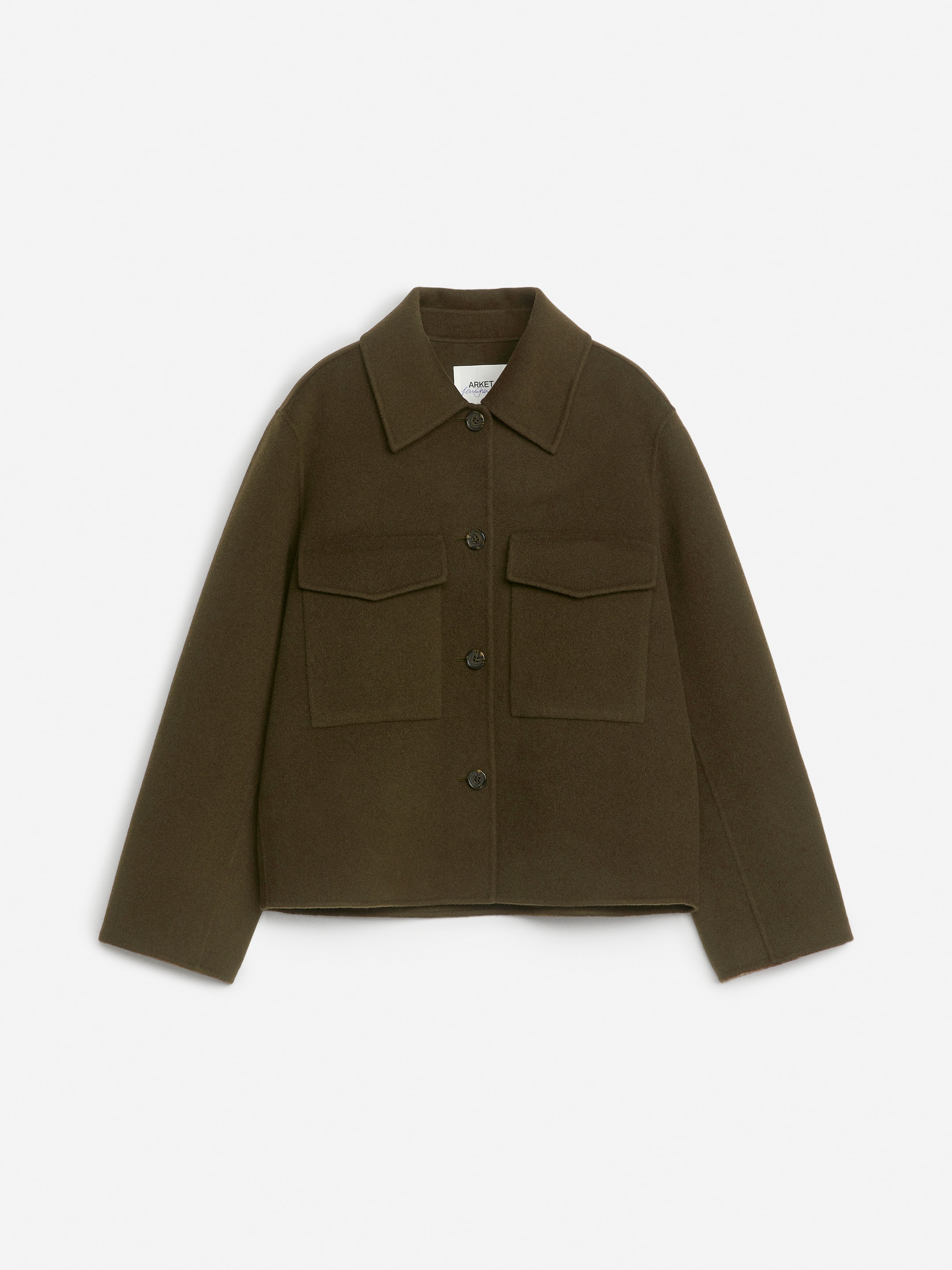 Penny Martin and ARKET Wool Overshirt-#3E3629-12813