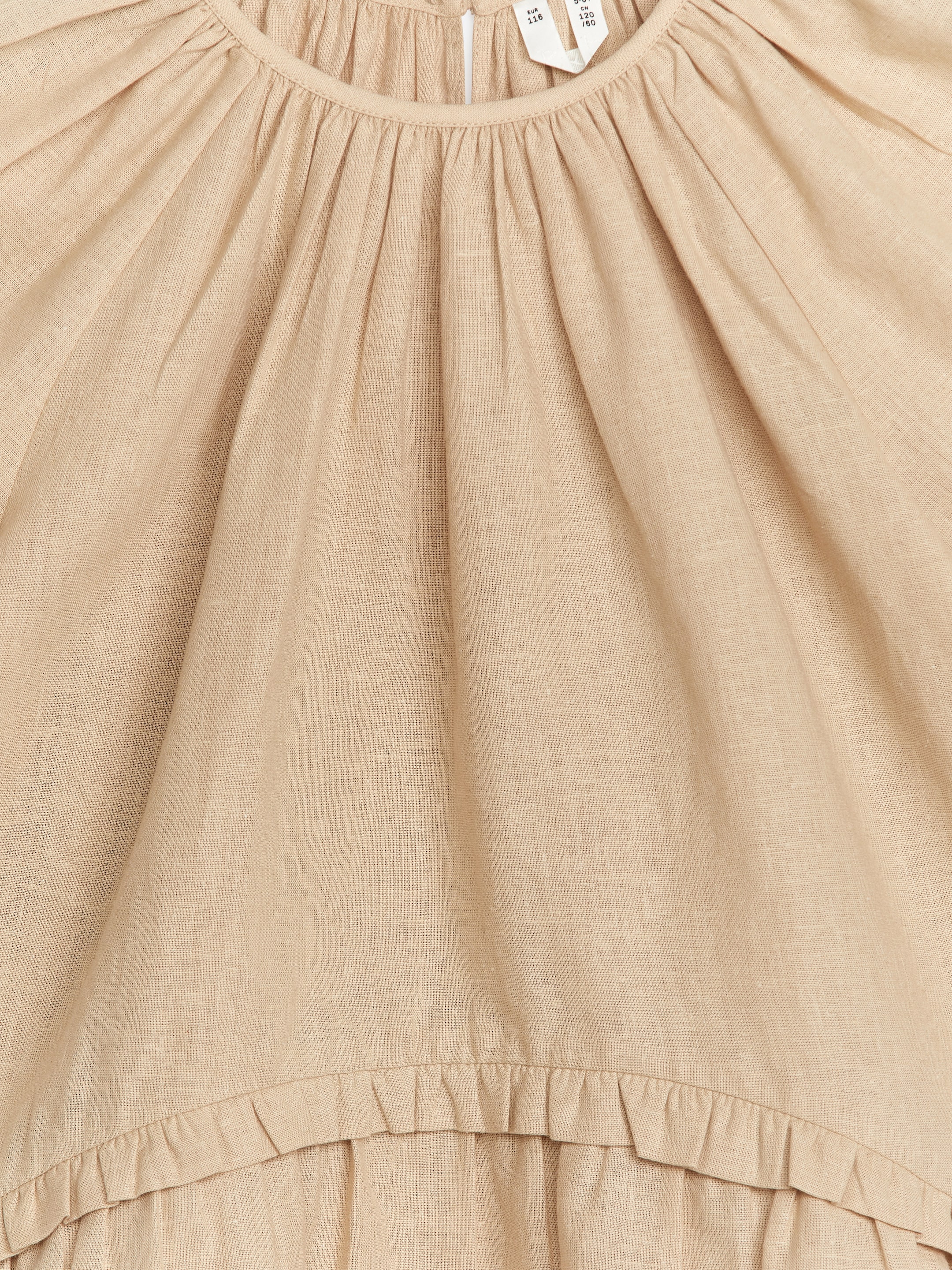 Näytä suurempi kuva: Röyhelöinen pellavasekoitemekko - Beige - Kids | H&M FI 3