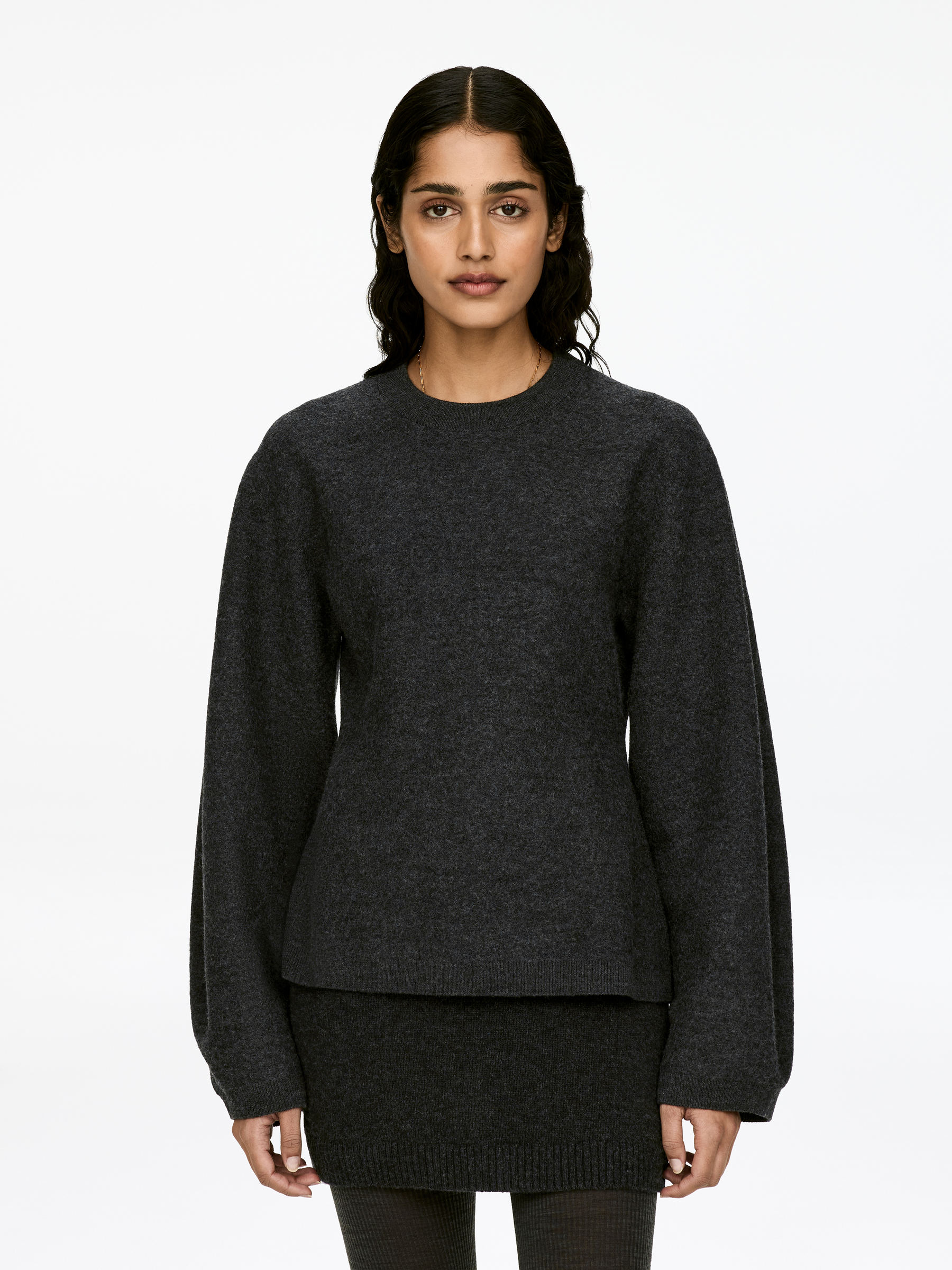 Tröja i valkad ull-#42444B-16668