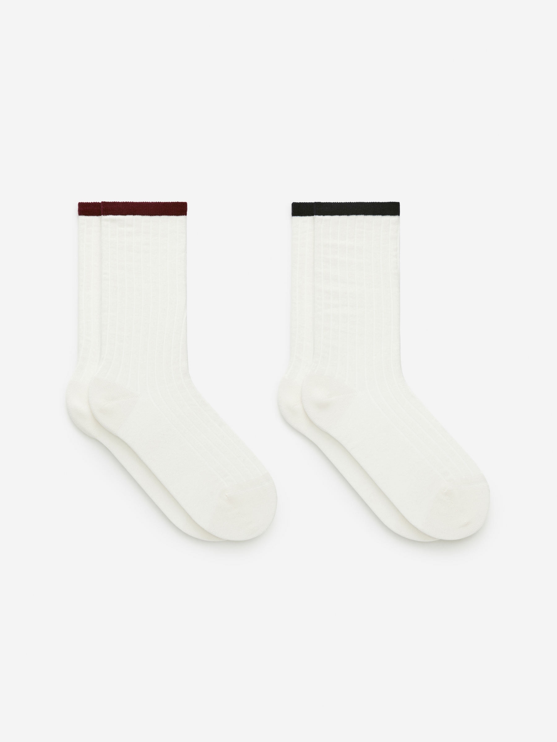 Rib-Knitted Socks Set of 2 - Off White - Women - StillMedia/DescriptiveStillLife - 2