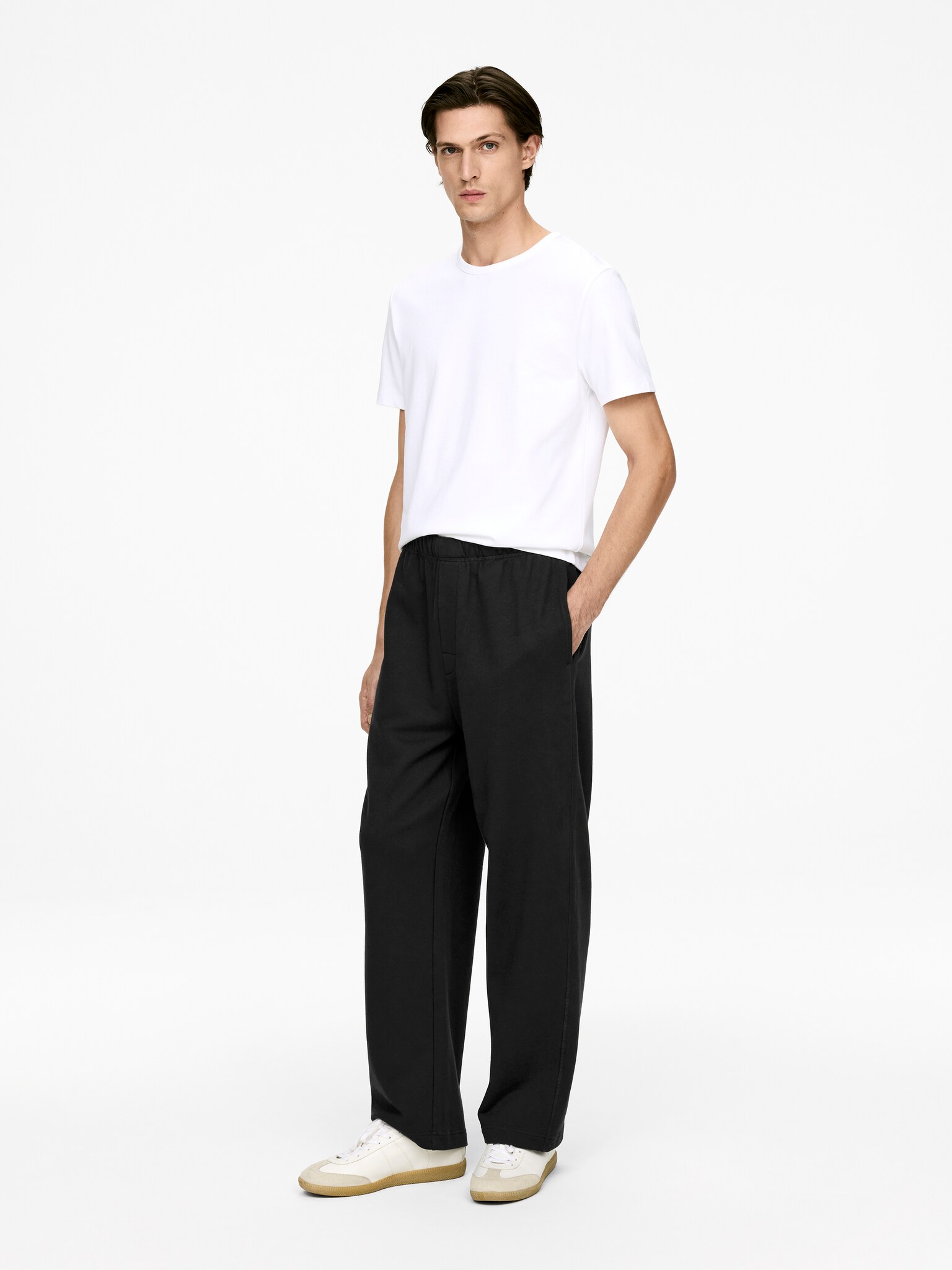 Pantalon de jogging en tissu éponge - Noir/Taupe foncé - 4
